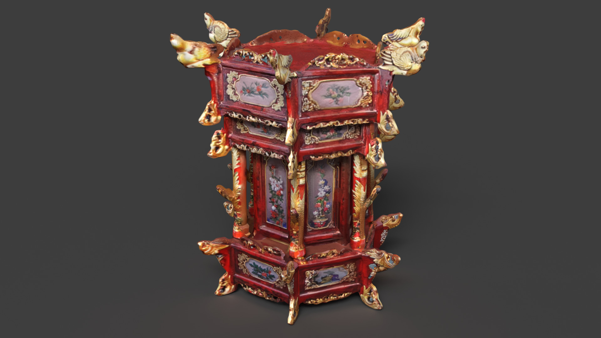 Chinese palace lantern Low-poly 3D model_3