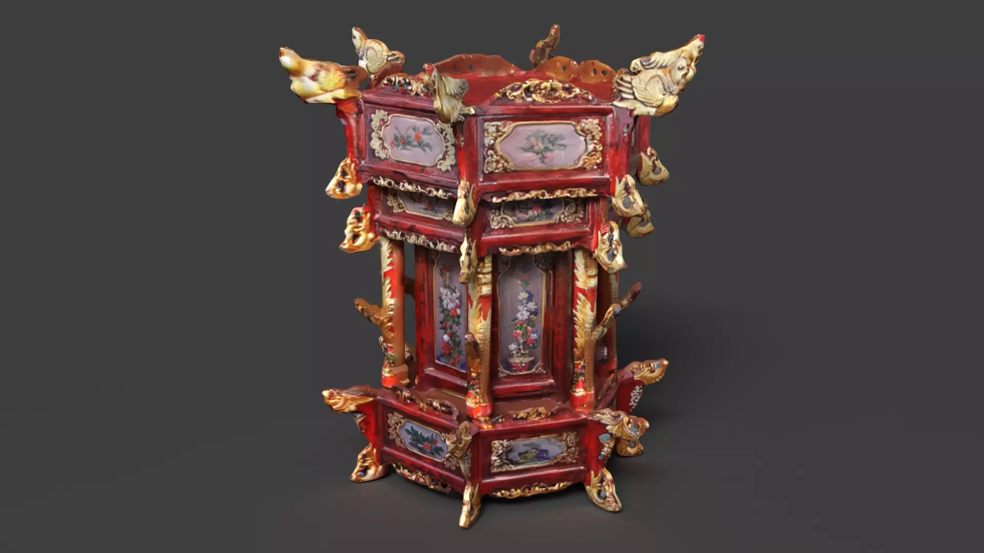 Chinese palace lantern Low-poly 3D model_0