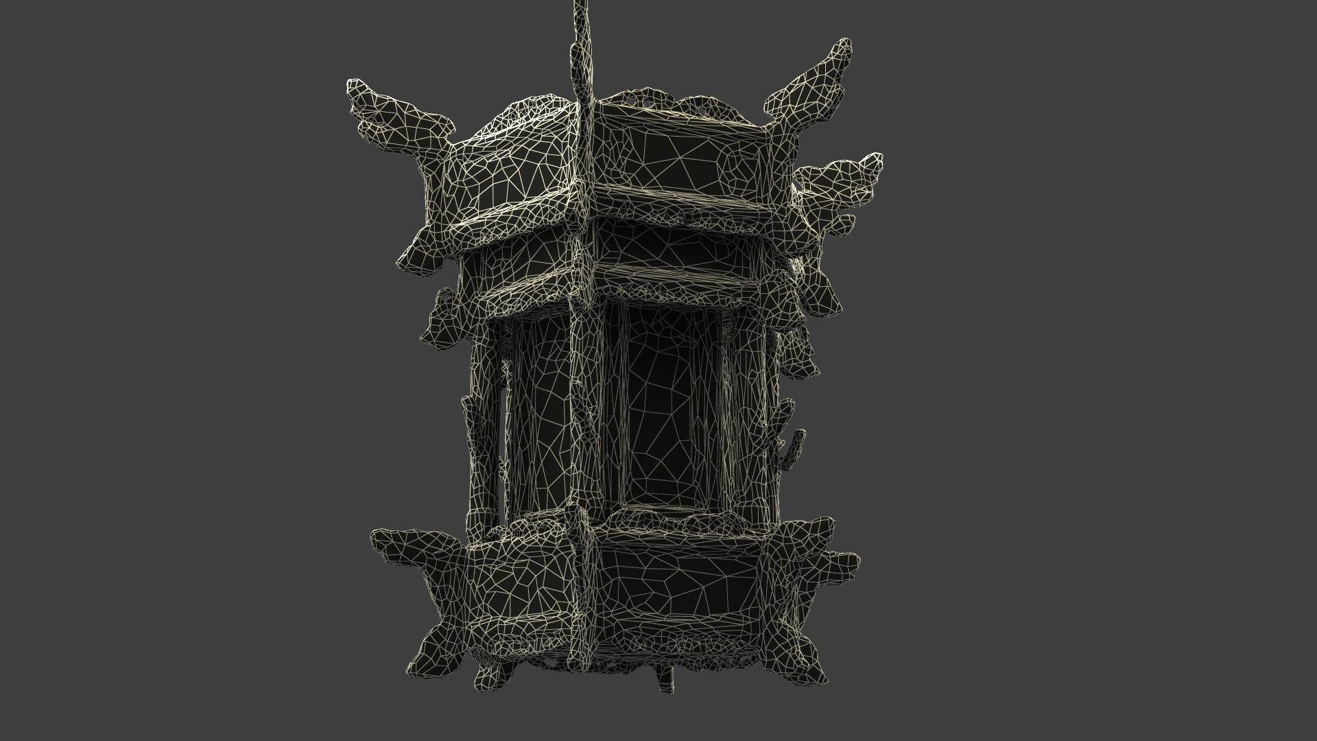 Chinese palace lantern Low-poly 3D model_8