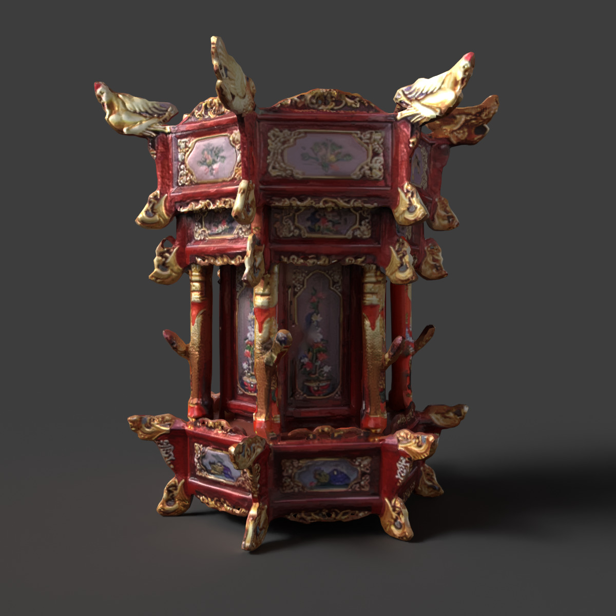 Chinese palace lantern Low-poly 3D model_6