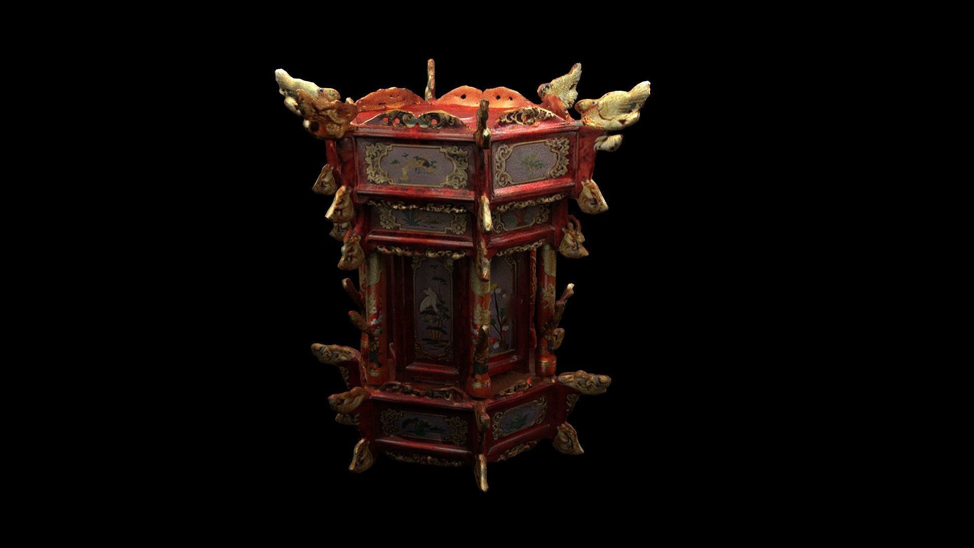 Chinese palace lantern Low-poly 3D model_7
