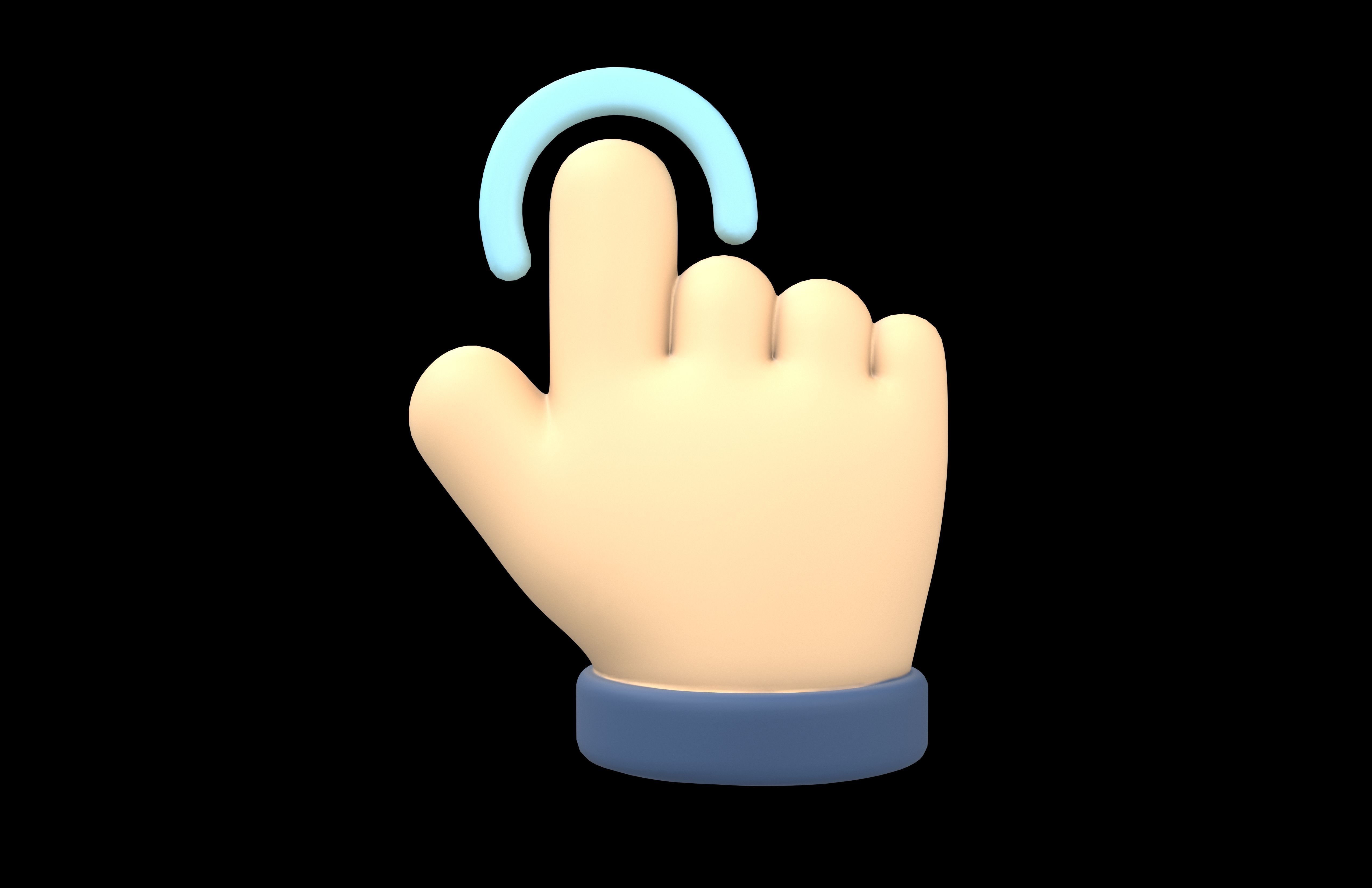 Touch Icon v1 002 Low-poly 3D model_1