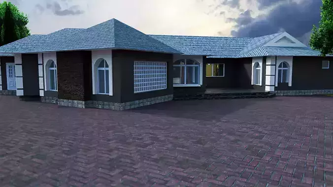 Modern House With Interior for Scenes and Animation