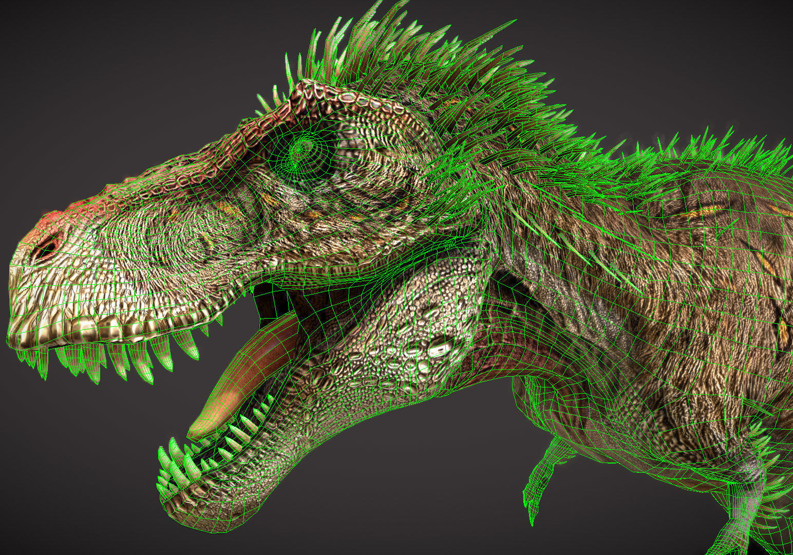 Tyrannosaurus rex Embercrest Variant Low-poly 3D model_1
