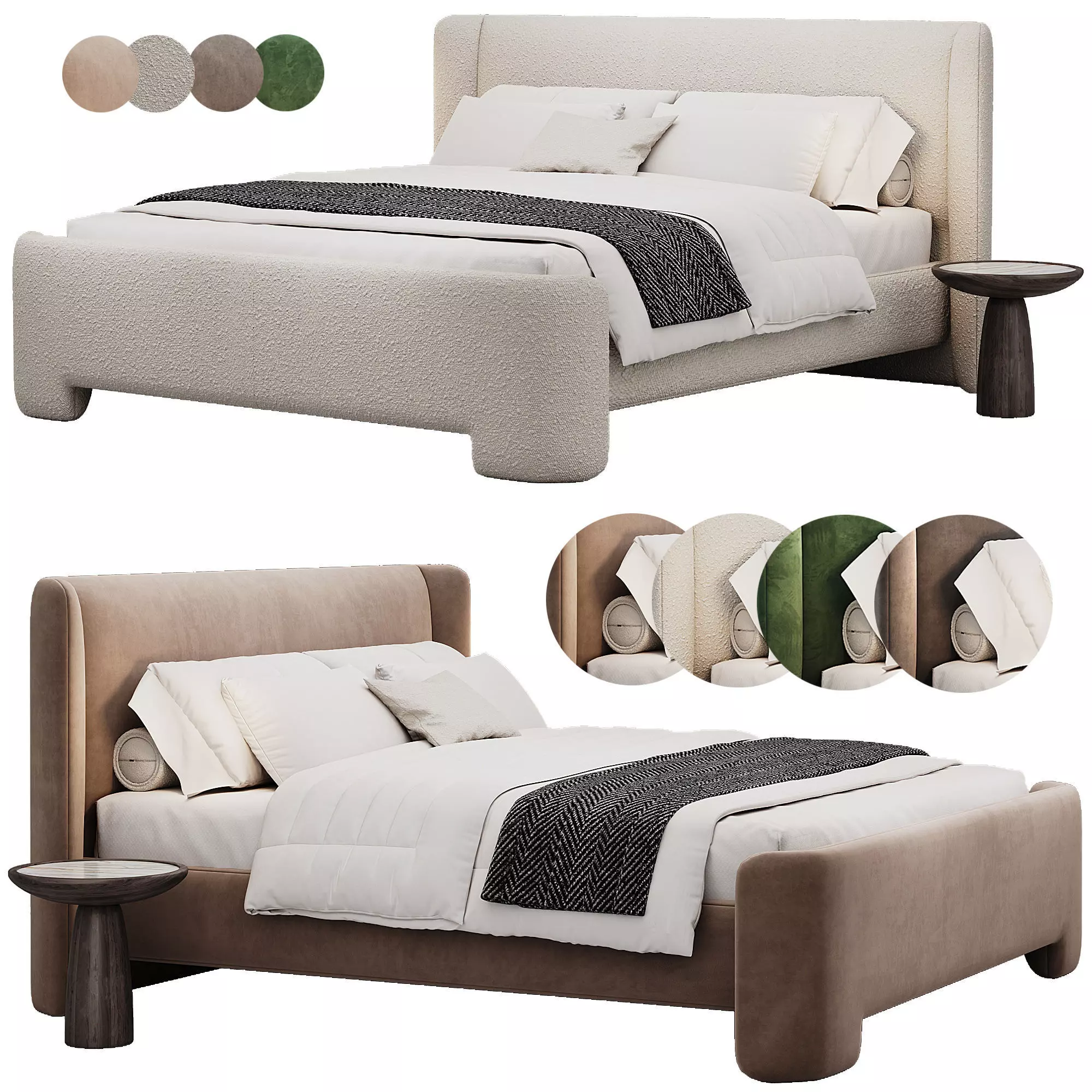 Camilla Bed Double By Casa Blanco 3D model