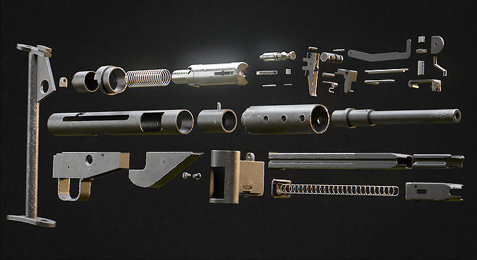 Sten Mk II - British WW2 Submachine Gun Low-poly 3D model