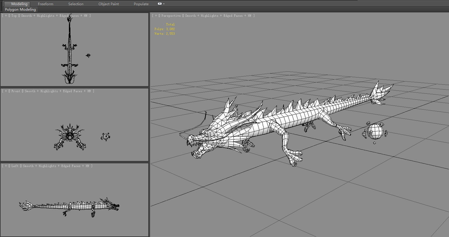 Ice Dragon - Loong - Frost Dragon Low-poly 3D model_7