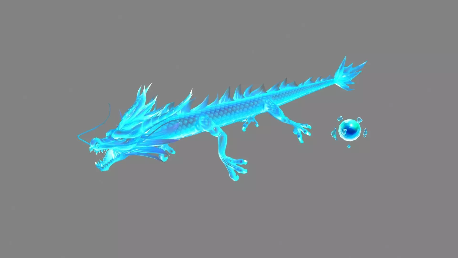 Ice Dragon - Loong - Frost Dragon Low-poly 3D model_0