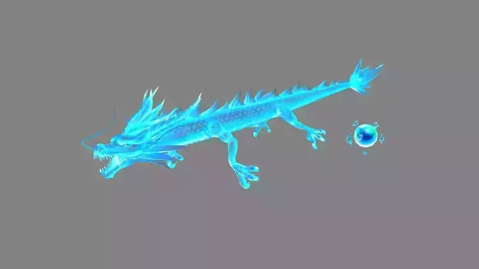 Ice Dragon - Loong - Frost Dragon Low-poly 3D model