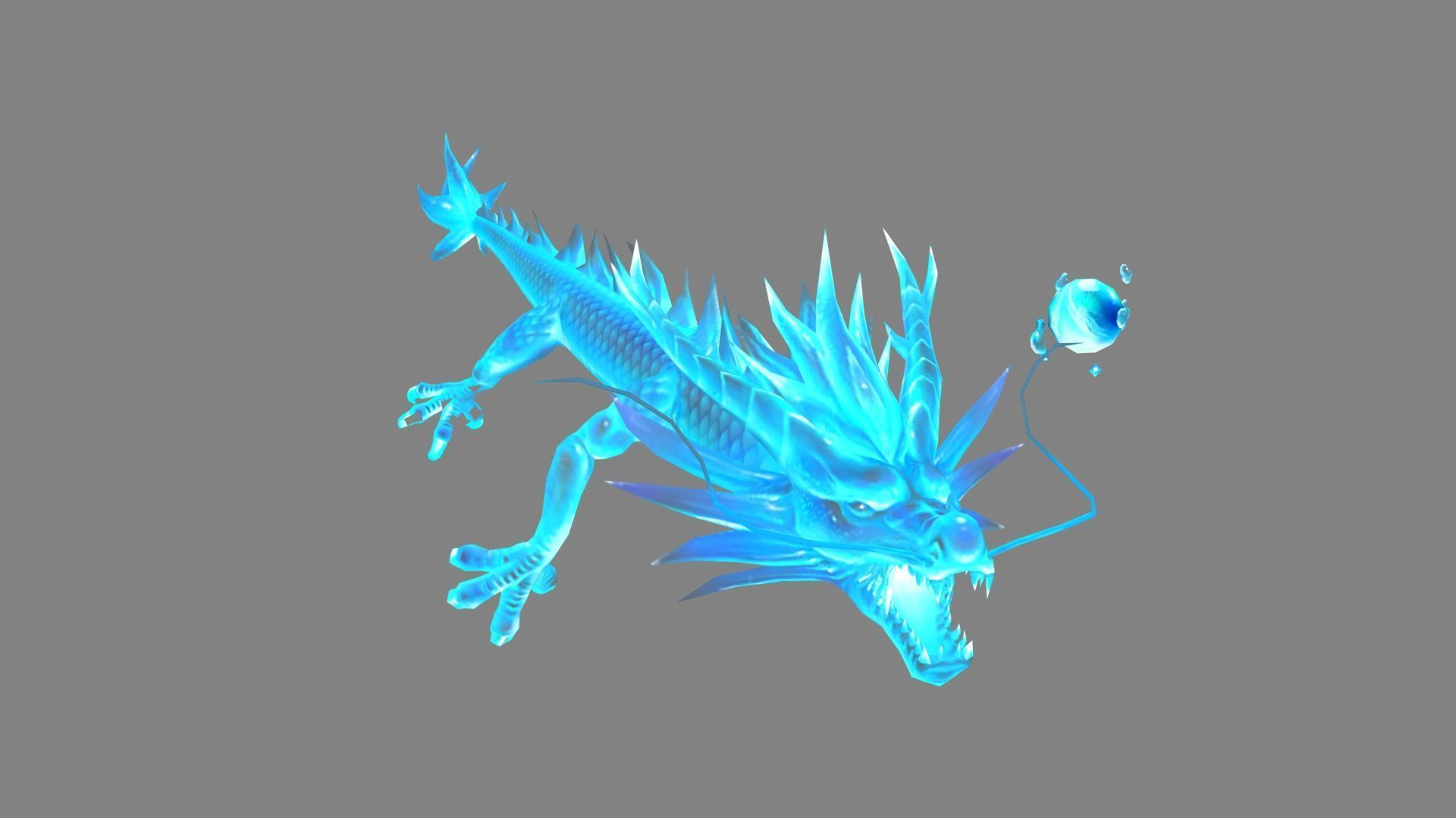 Ice Dragon - Loong - Frost Dragon Low-poly 3D model_4