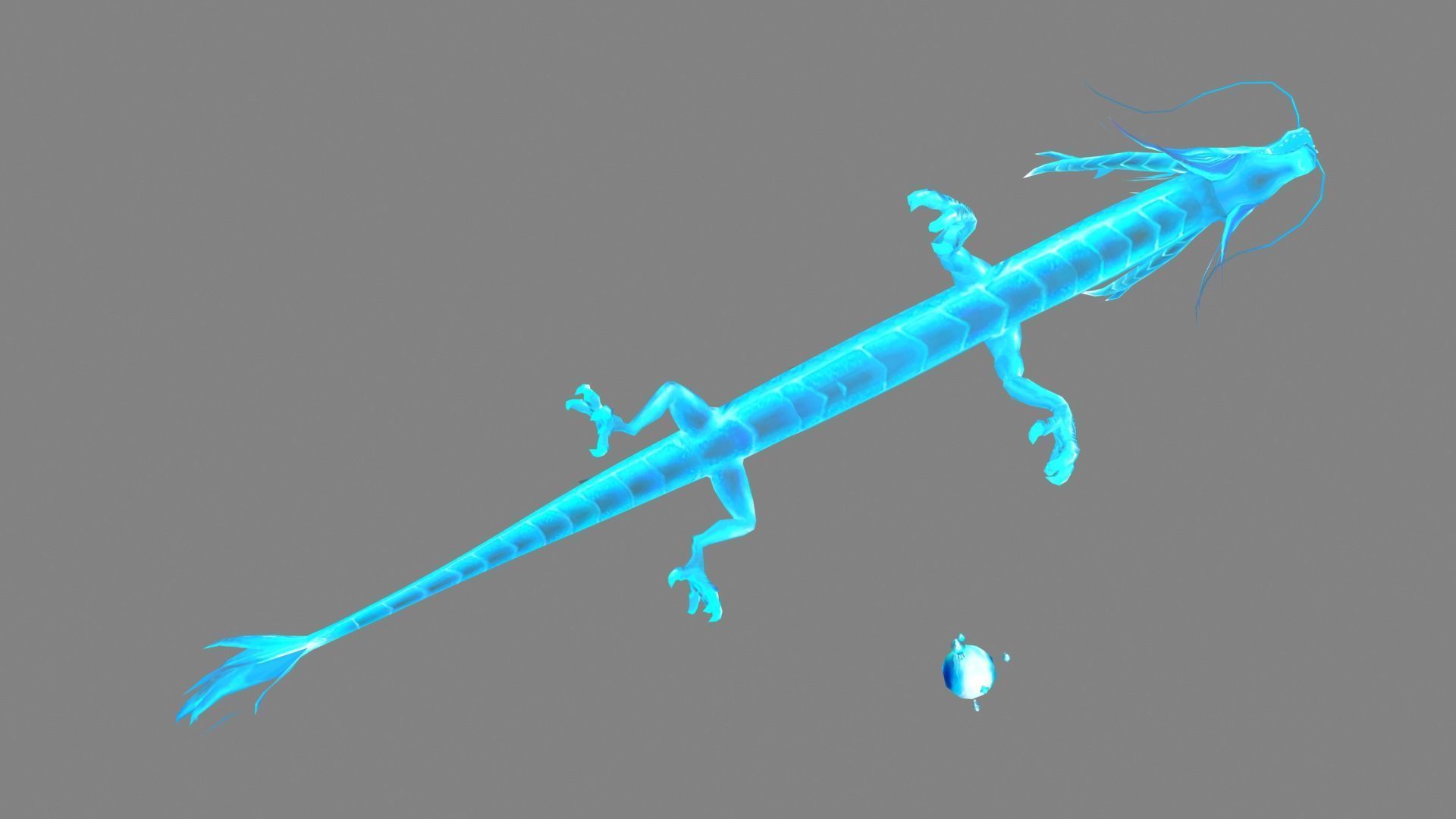 Ice Dragon - Loong - Frost Dragon Low-poly 3D model_3