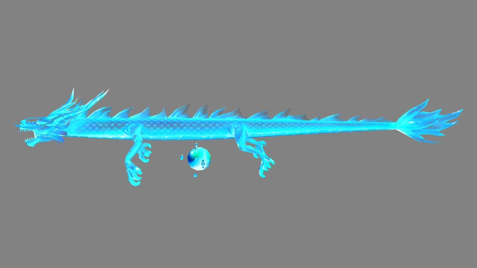 Ice Dragon - Loong - Frost Dragon Low-poly 3D model_1