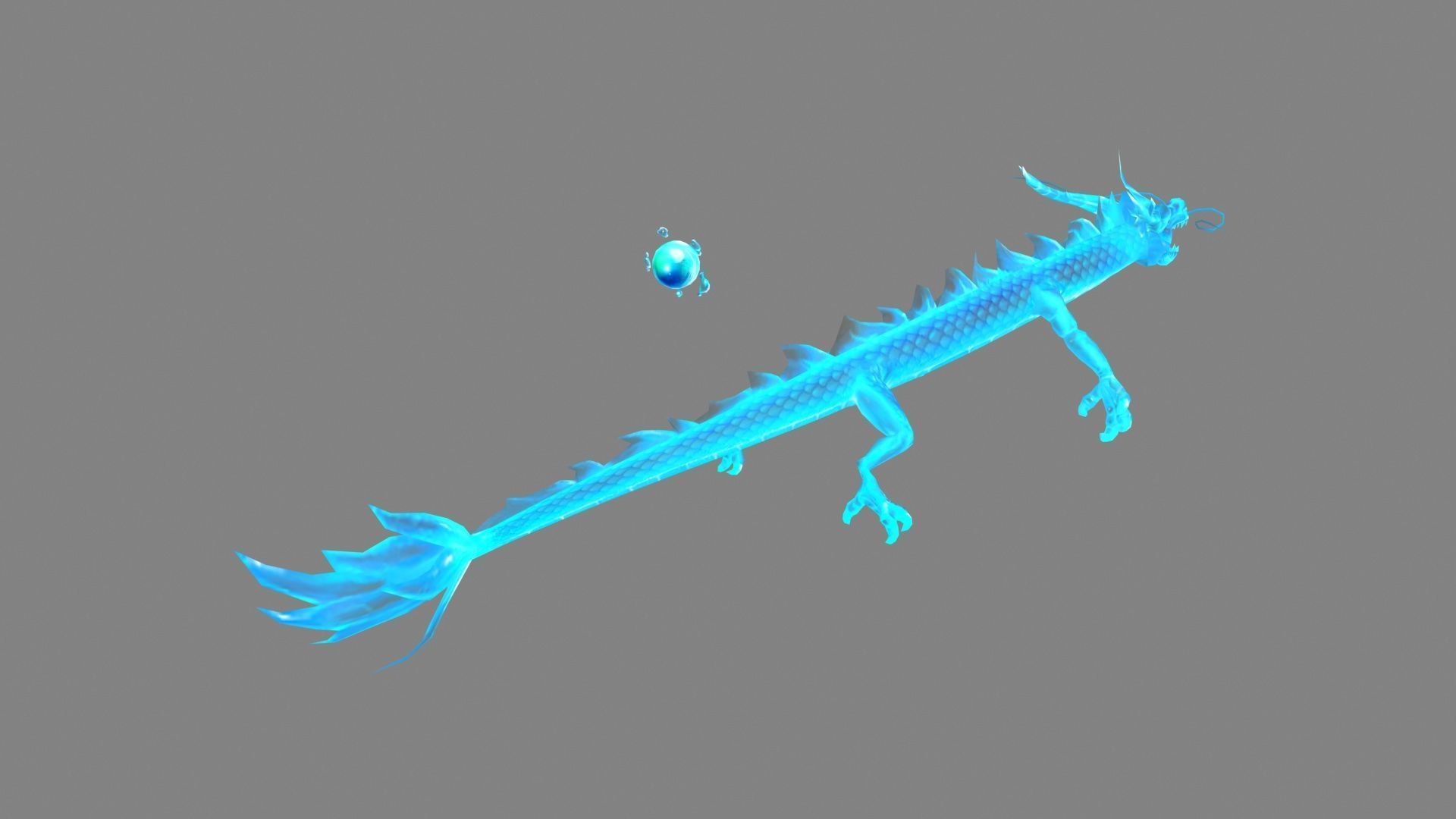 Ice Dragon - Loong - Frost Dragon Low-poly 3D model_2
