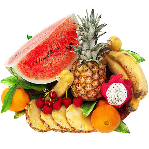 plate of tropical fruits 13 3D model 2