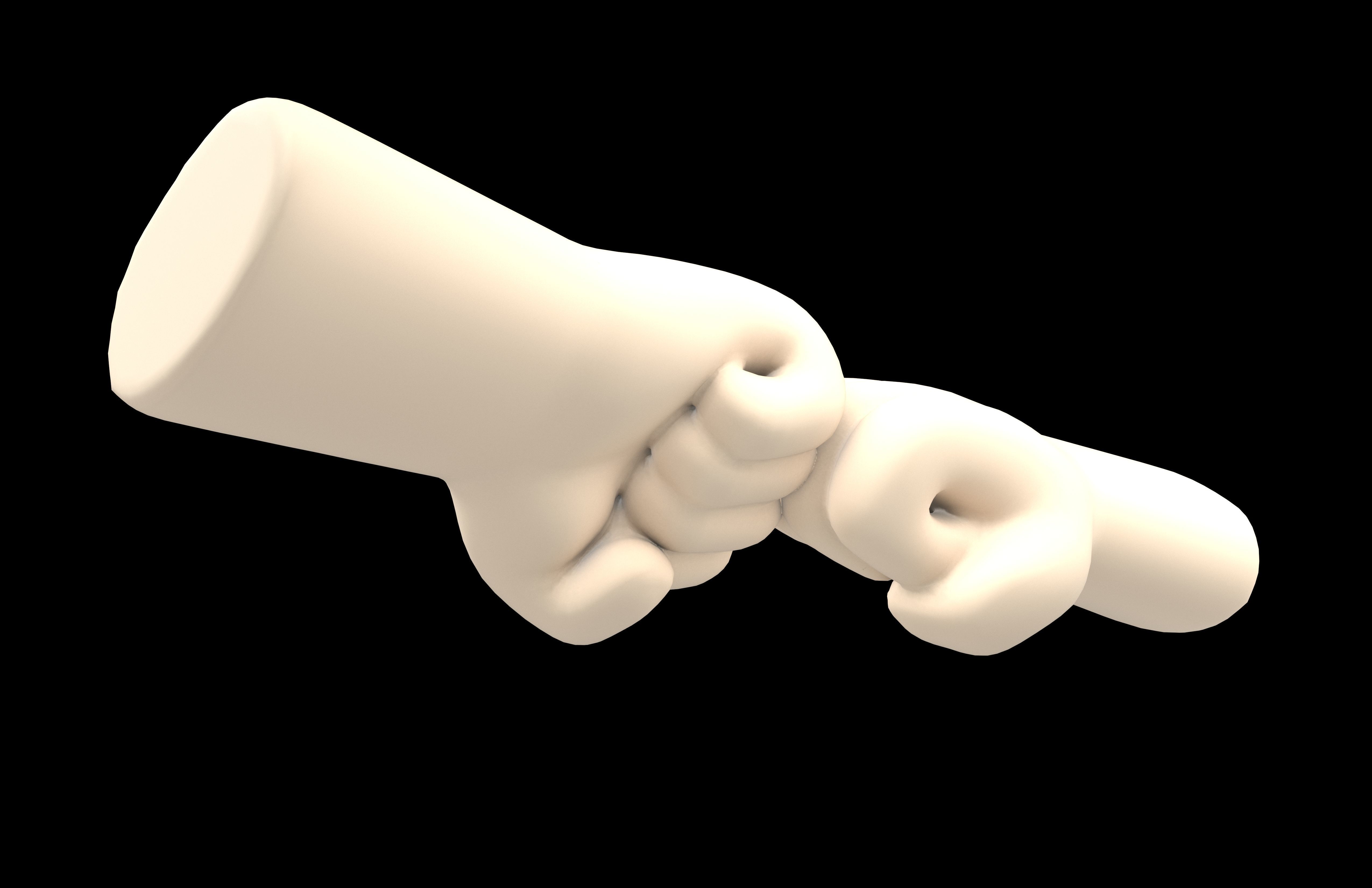 Fist Bump Icon v1 001 Low-poly 3D model_3