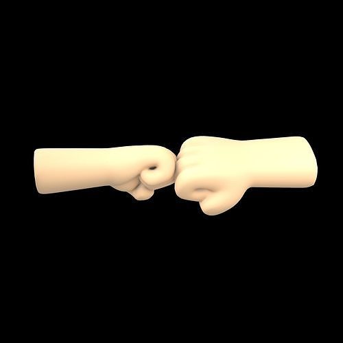 Fist Bump Icon v1 002 Low-poly 3D model