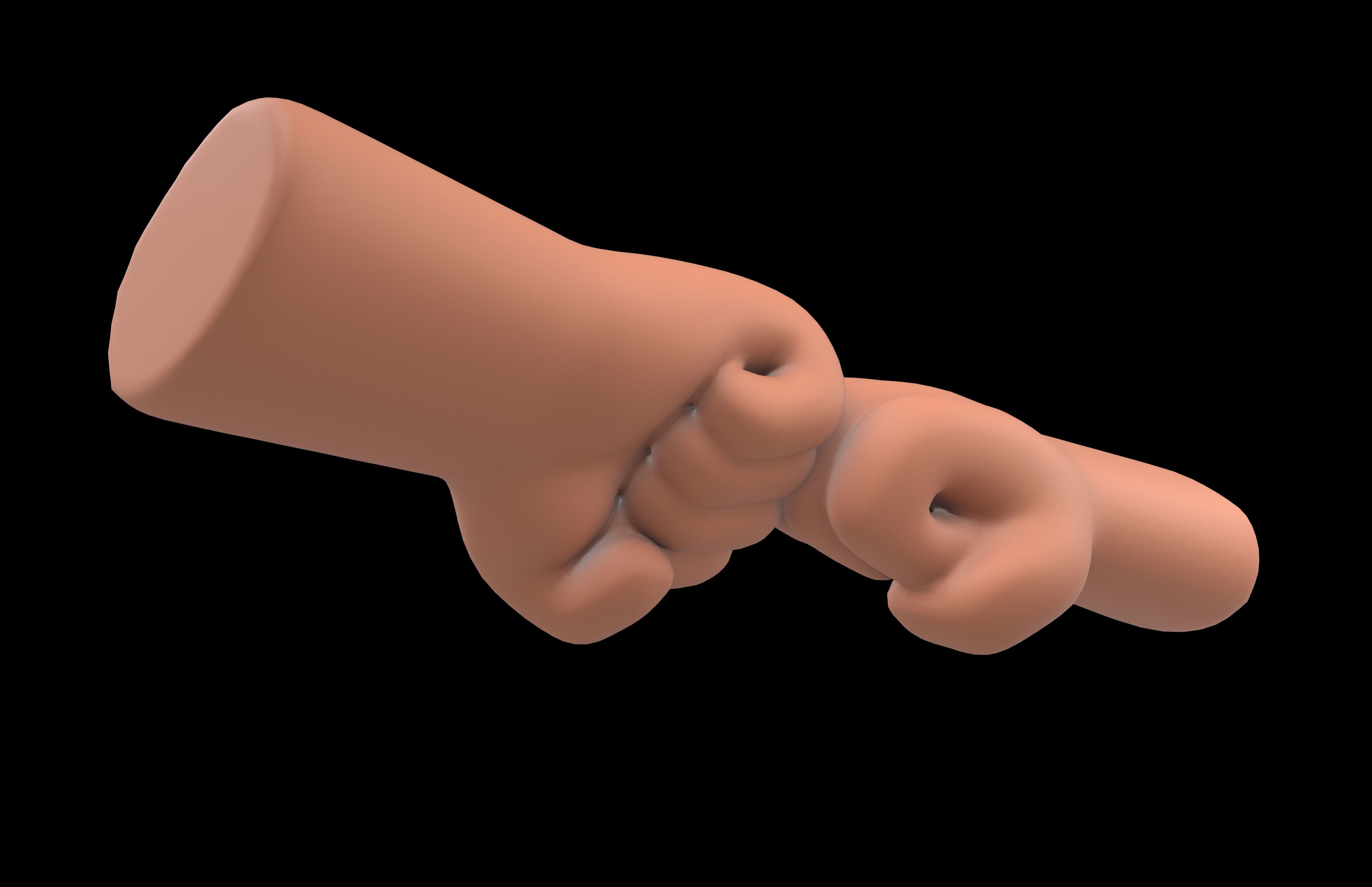Fist Bump Icon v1 004 Low-poly 3D model_3