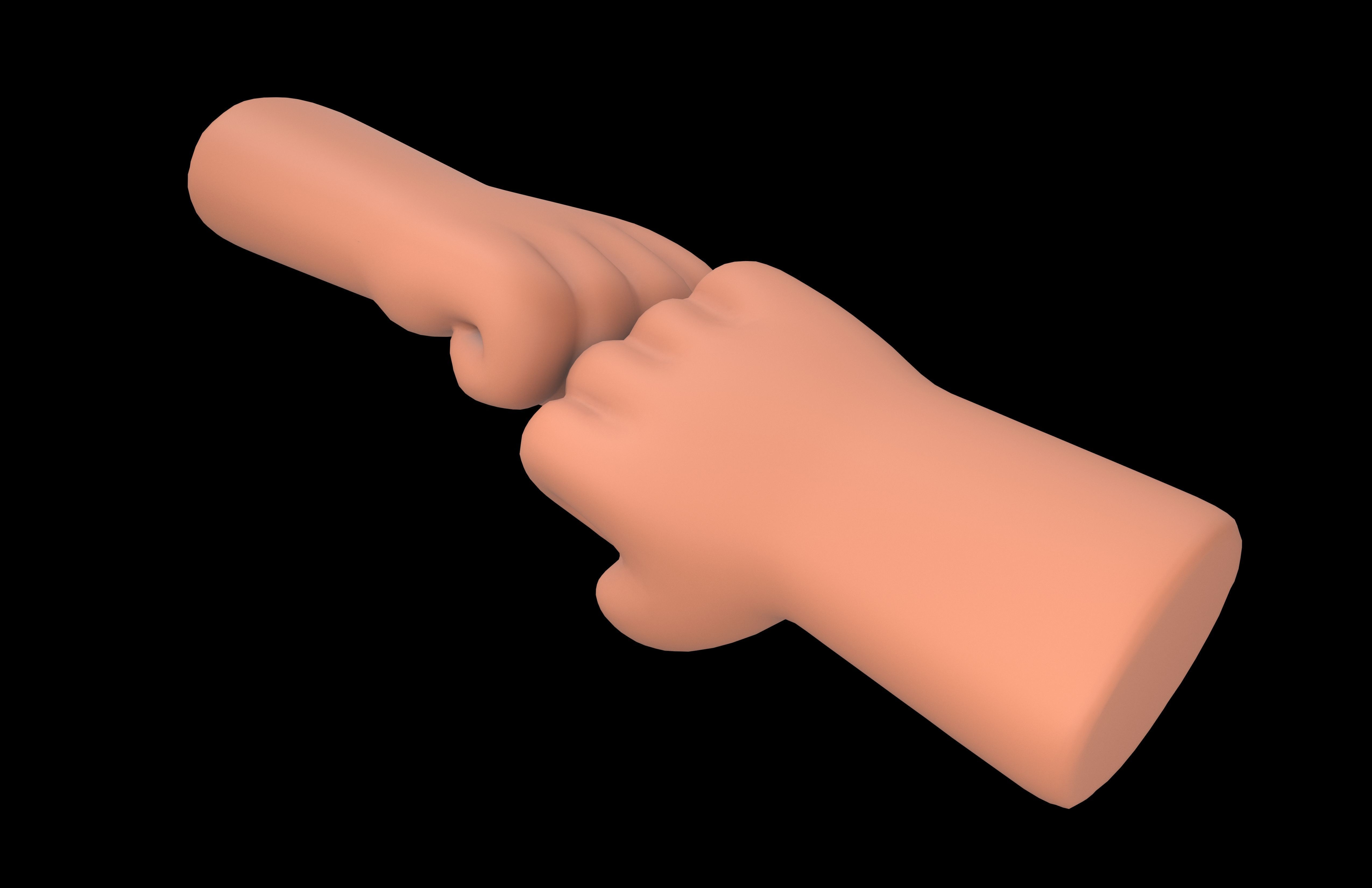 Fist Bump Icon v1 004 Low-poly 3D model_2