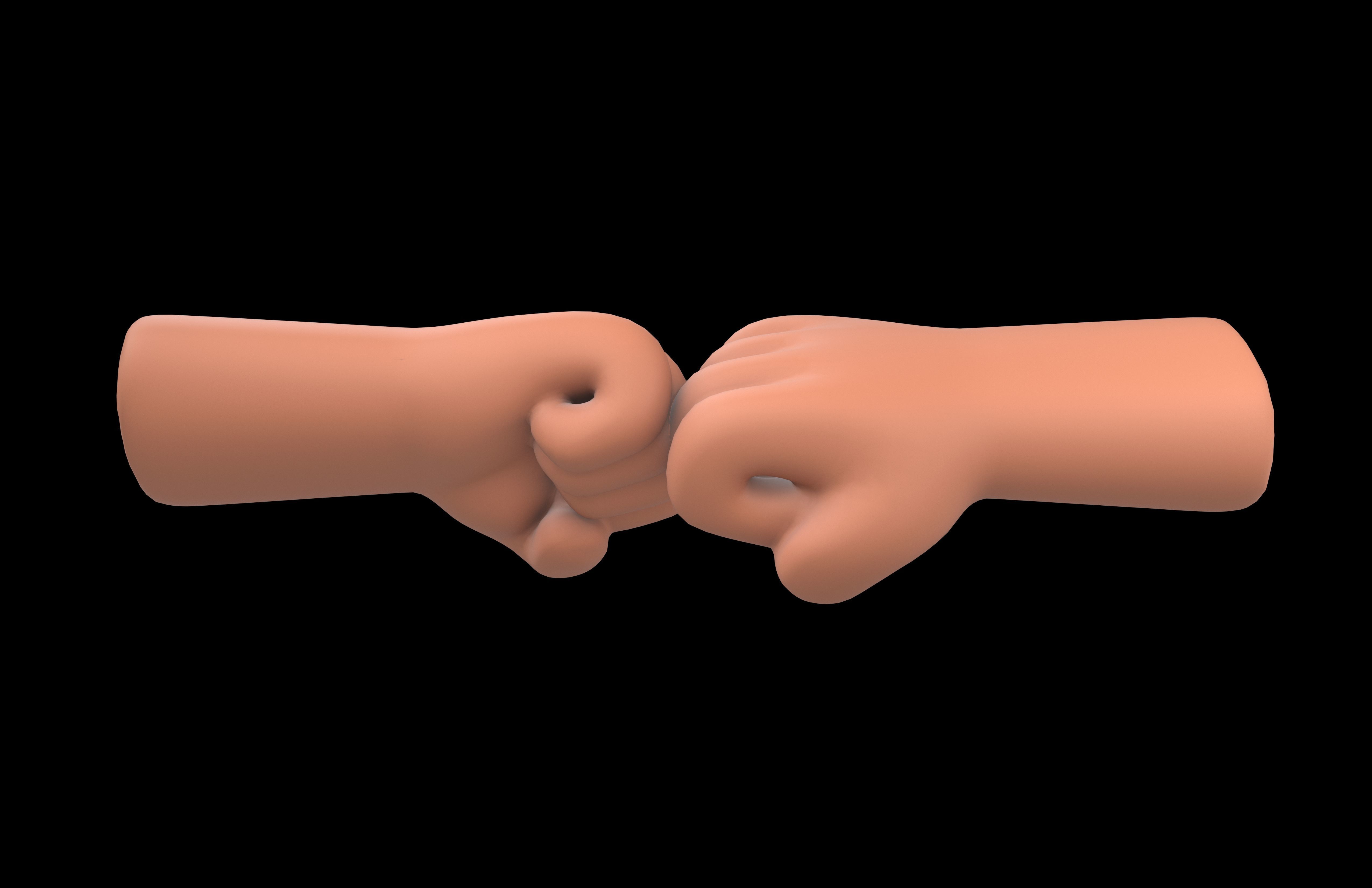 Fist Bump Icon v1 004 Low-poly 3D model_1