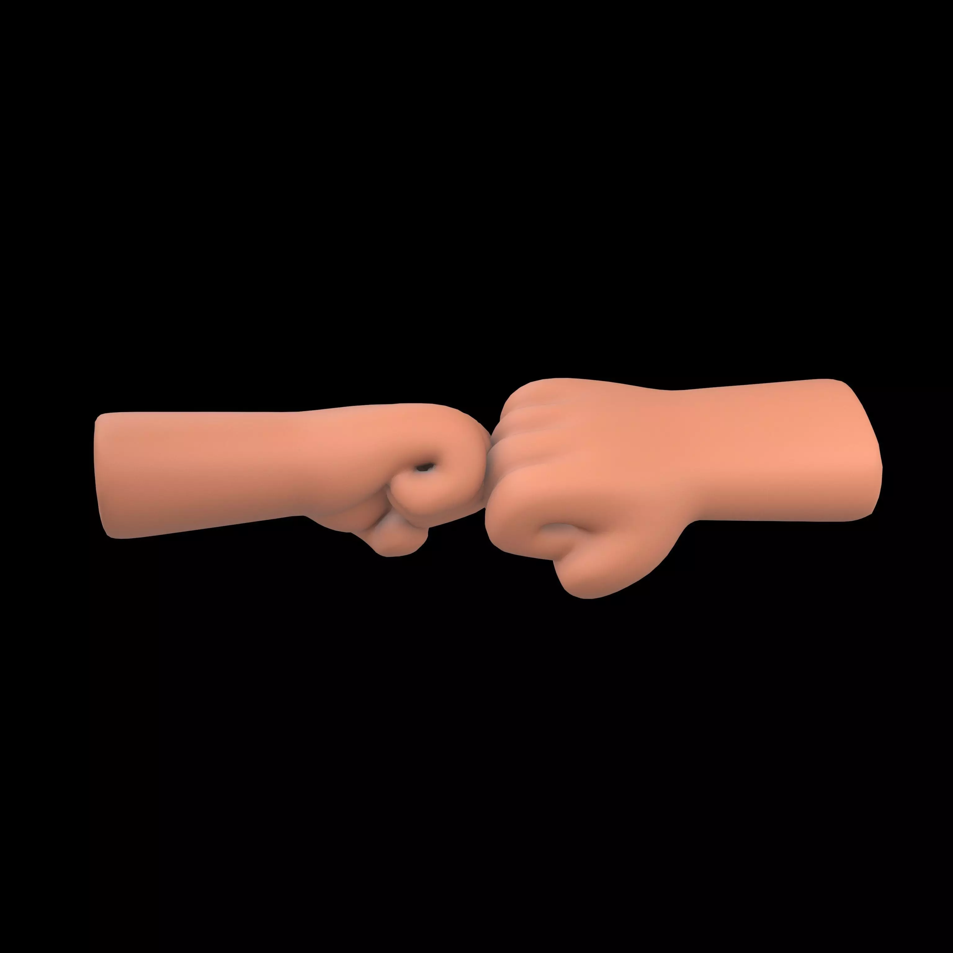 Fist Bump Icon v1 004 Low-poly 3D model_0