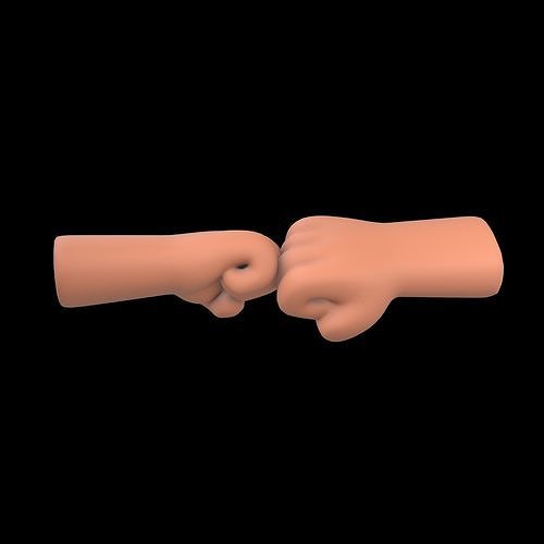 Fist Bump Icon v1 004 Low-poly 3D model
