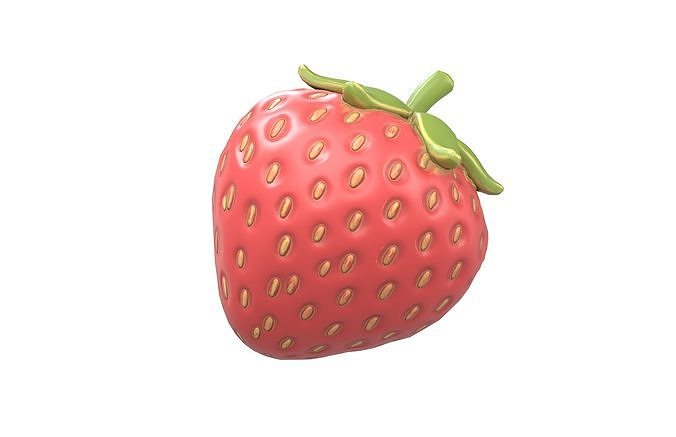 Strawberry v1 001 Low-poly 3D model 2