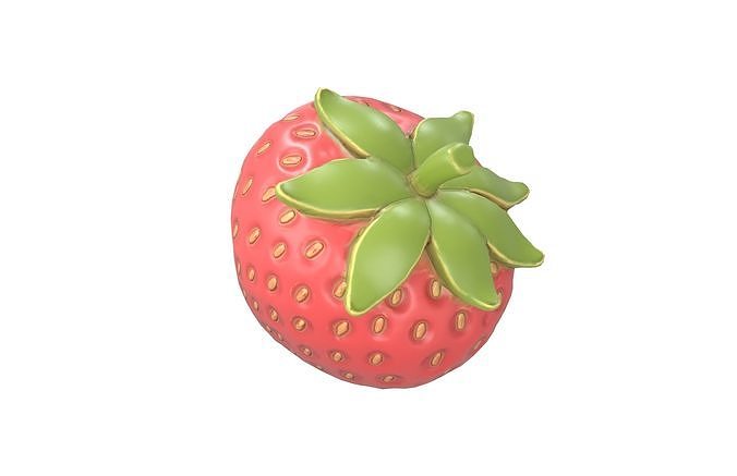 Strawberry v1 001 Low-poly 3D model 3