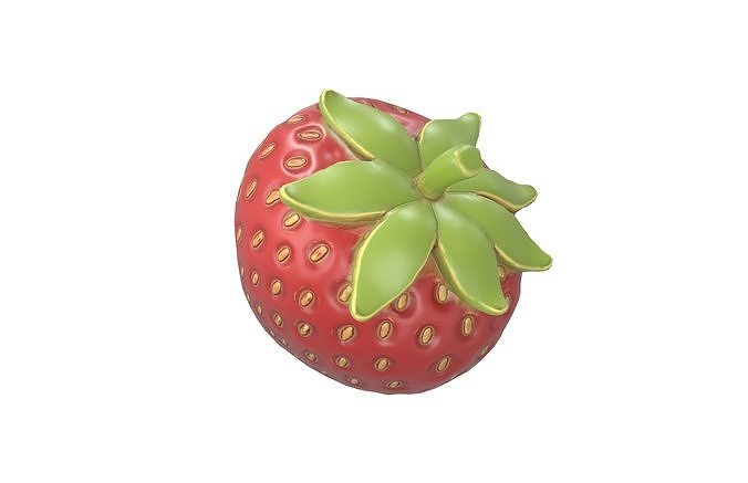 Strawberry v1 002 Low-poly 3D model 3