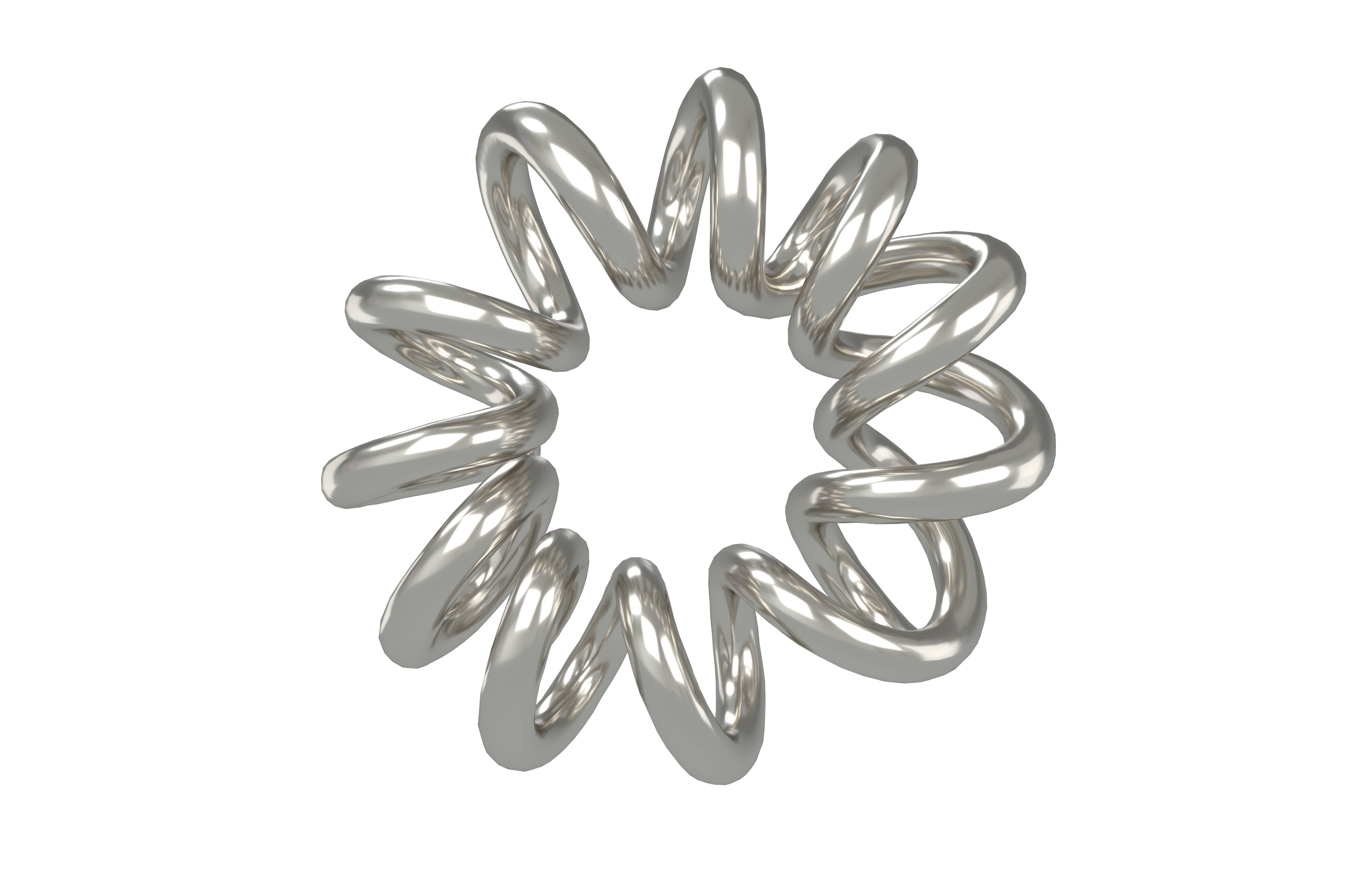 Abstract Coil Shape v1 001 Low-poly 3D model_1