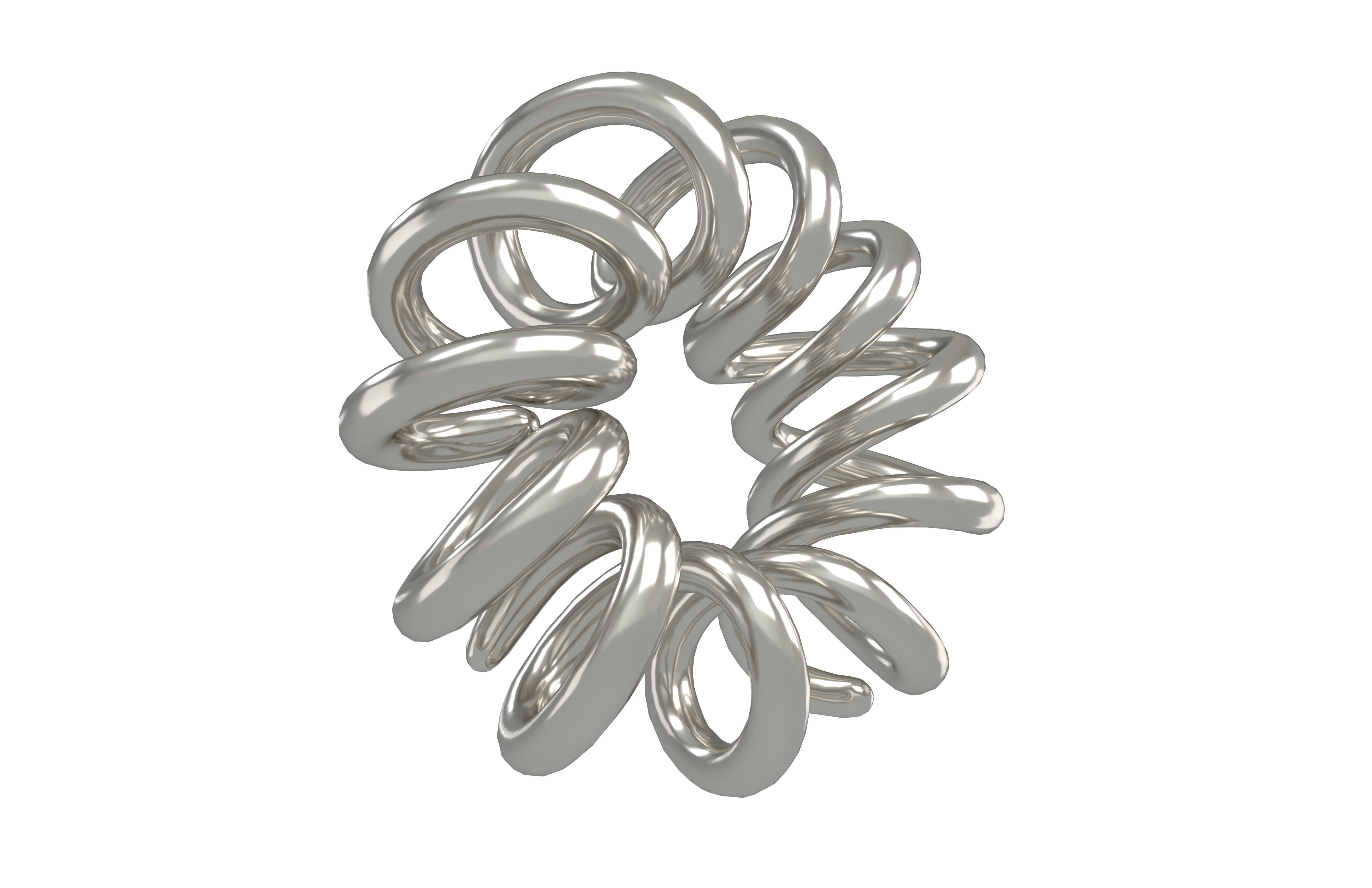 Abstract Coil Shape v1 001 Low-poly 3D model_3