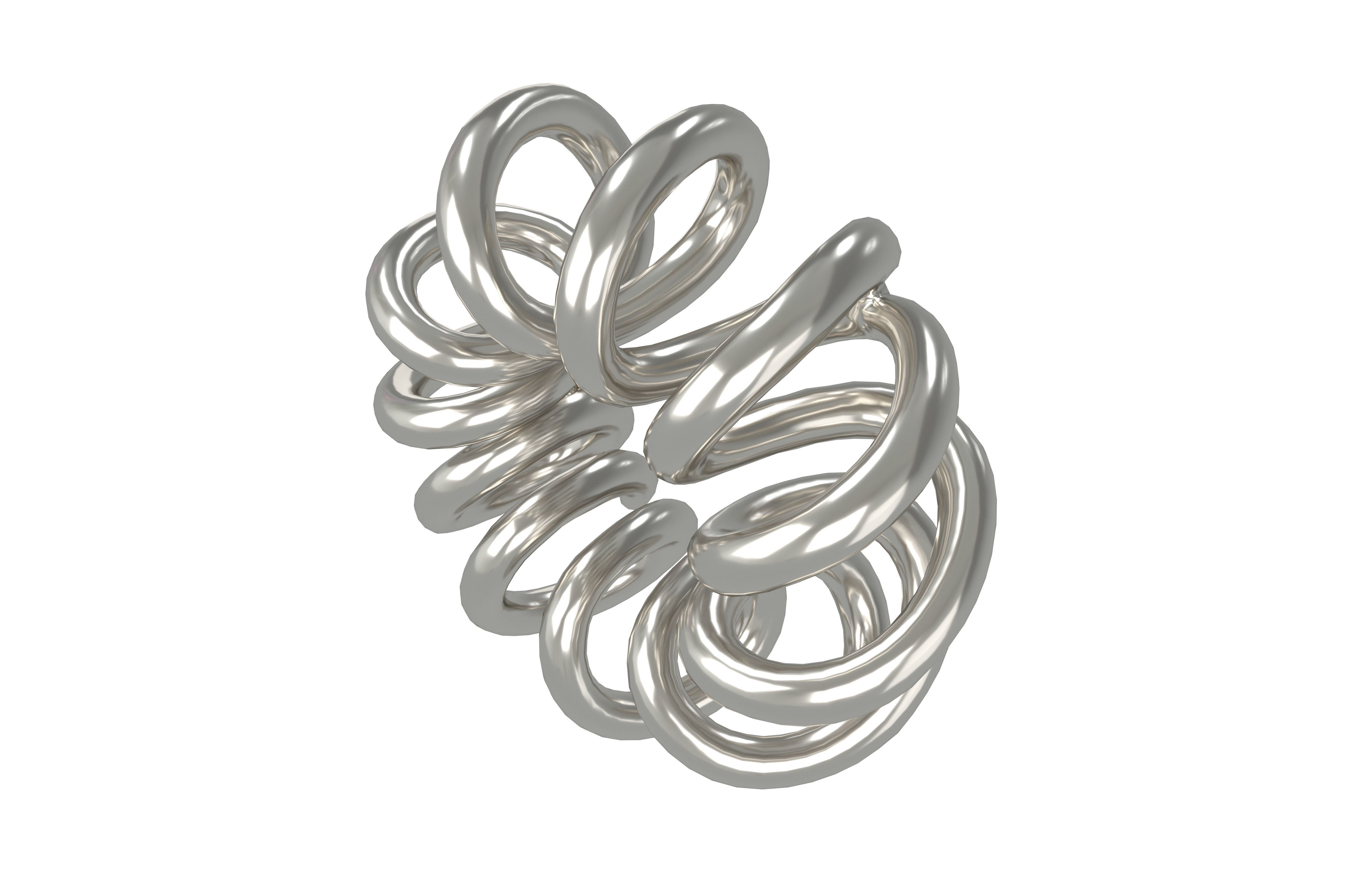 Abstract Coil Shape v1 001 Low-poly 3D model_2