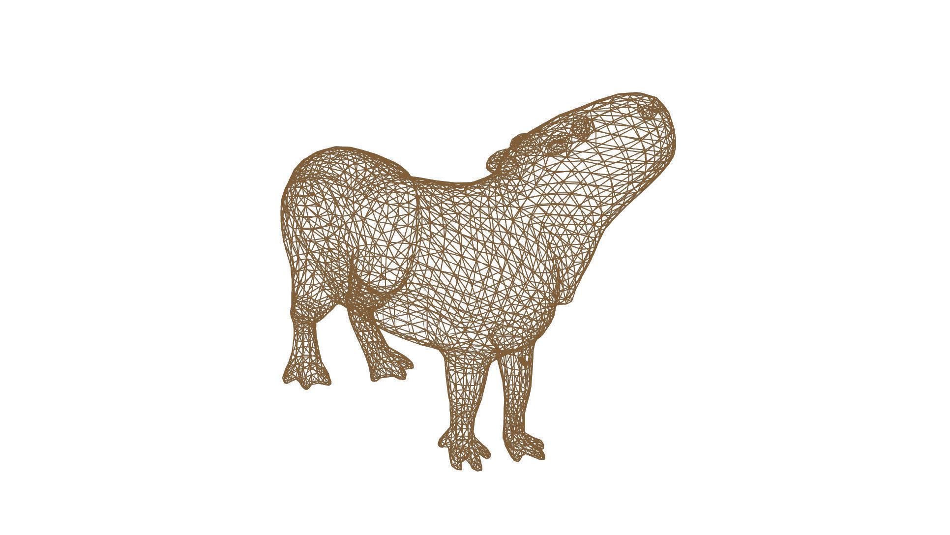 Capybara Low-poly 3D model_7