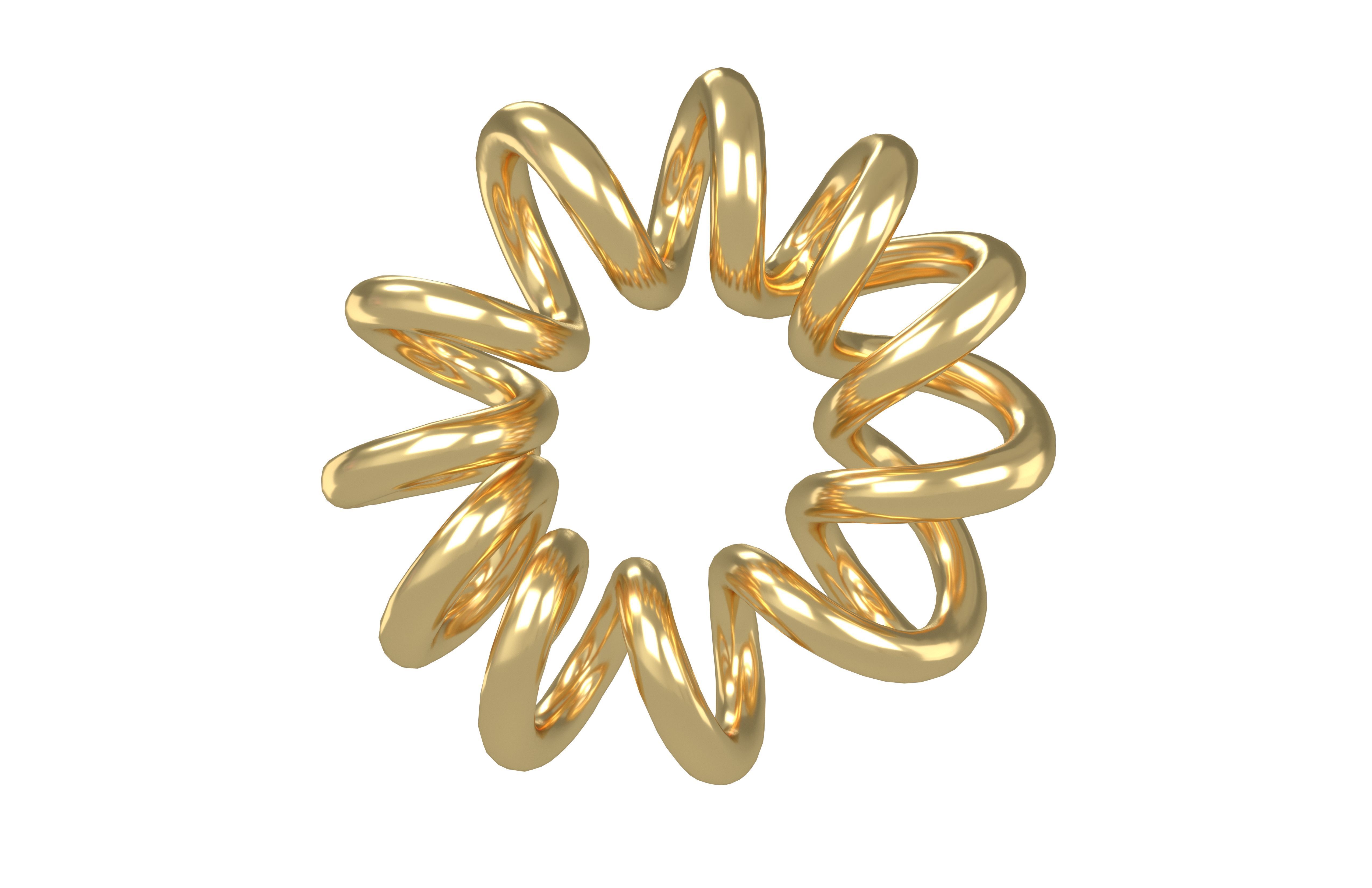Abstract Coil Shape v1 002 Low-poly 3D model_1