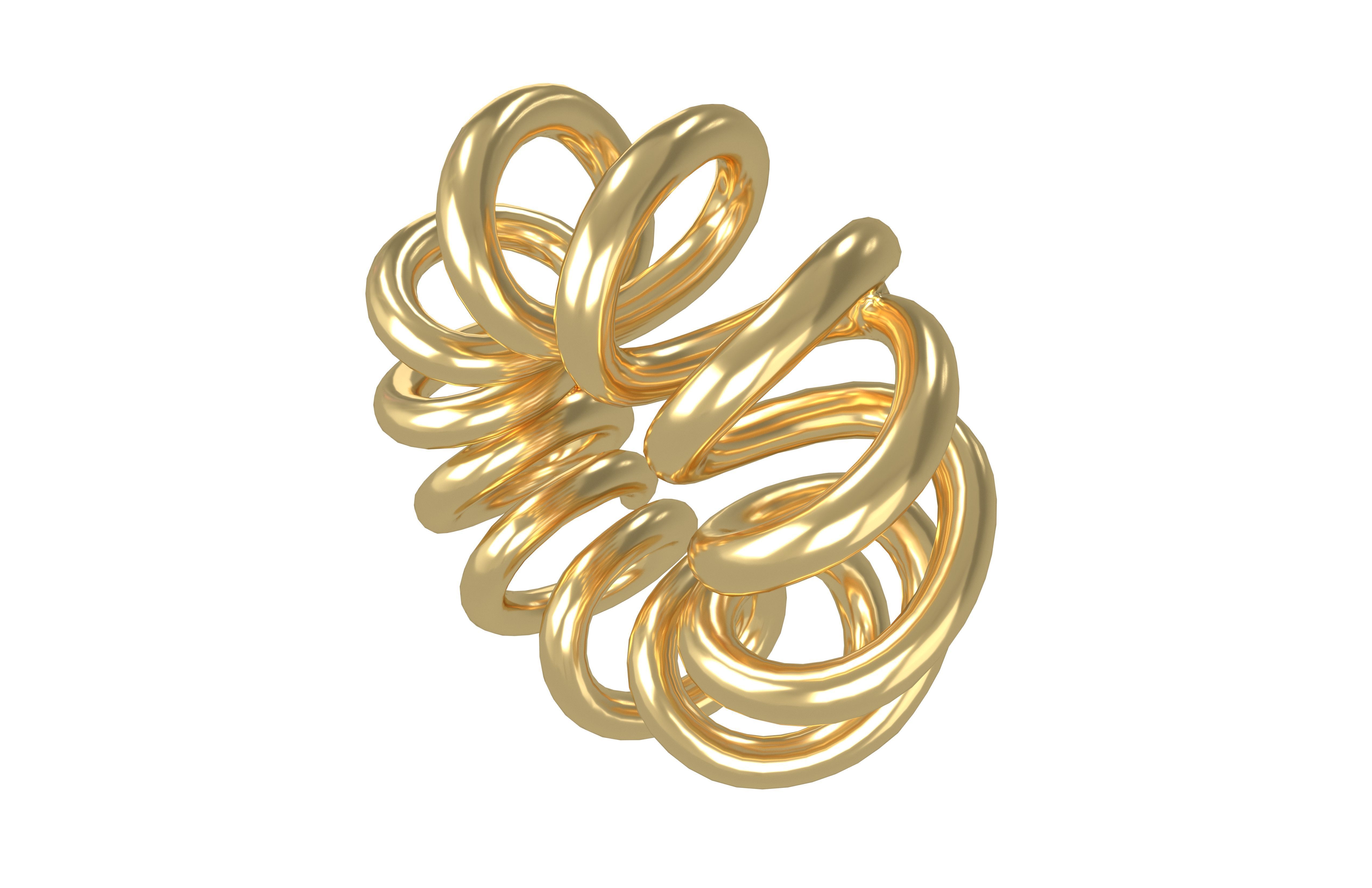 Abstract Coil Shape v1 002 Low-poly 3D model_2