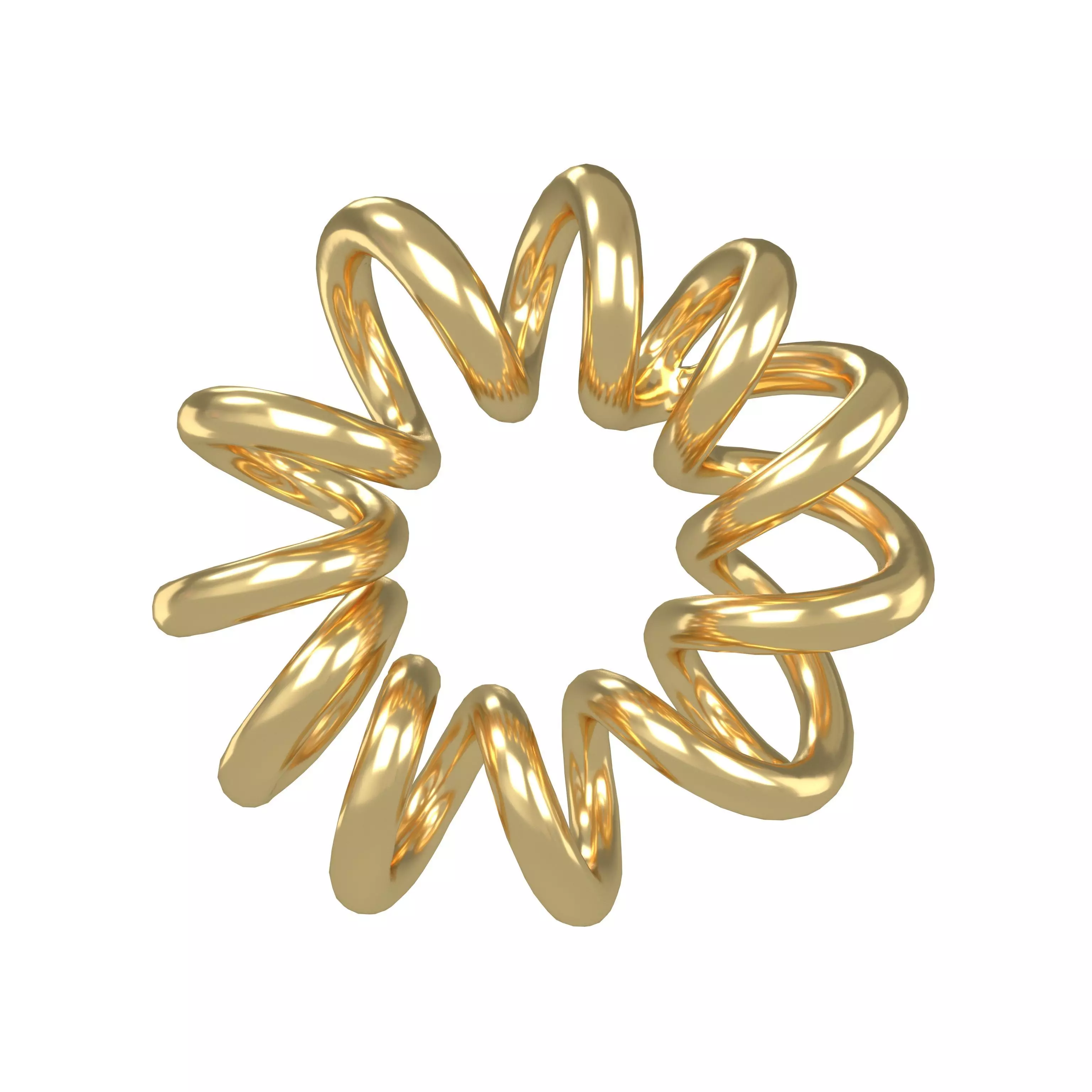 Abstract Coil Shape v1 002 Low-poly 3D model_0