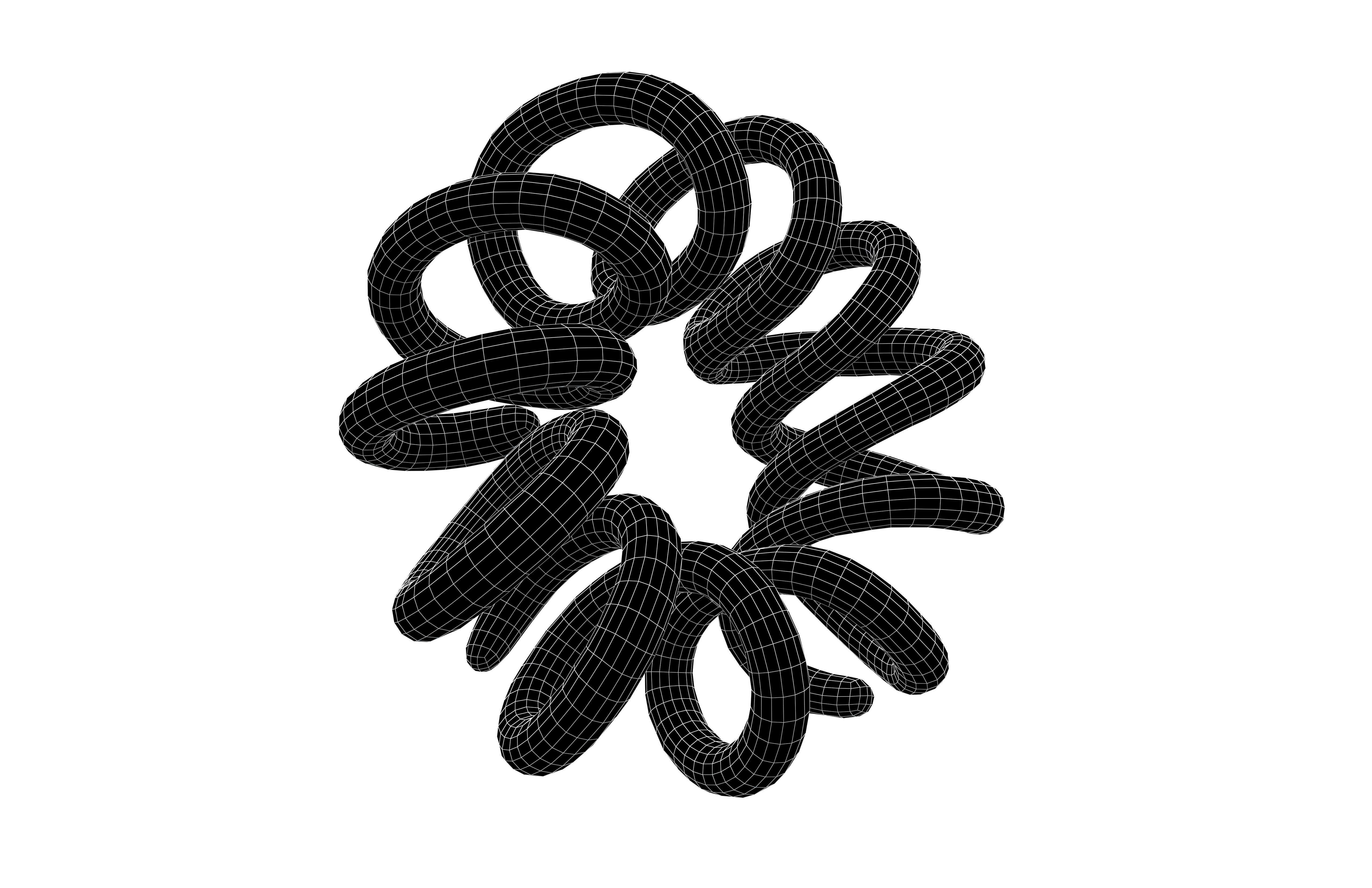 Abstract Coil Shape v1 002 Low-poly 3D model_7