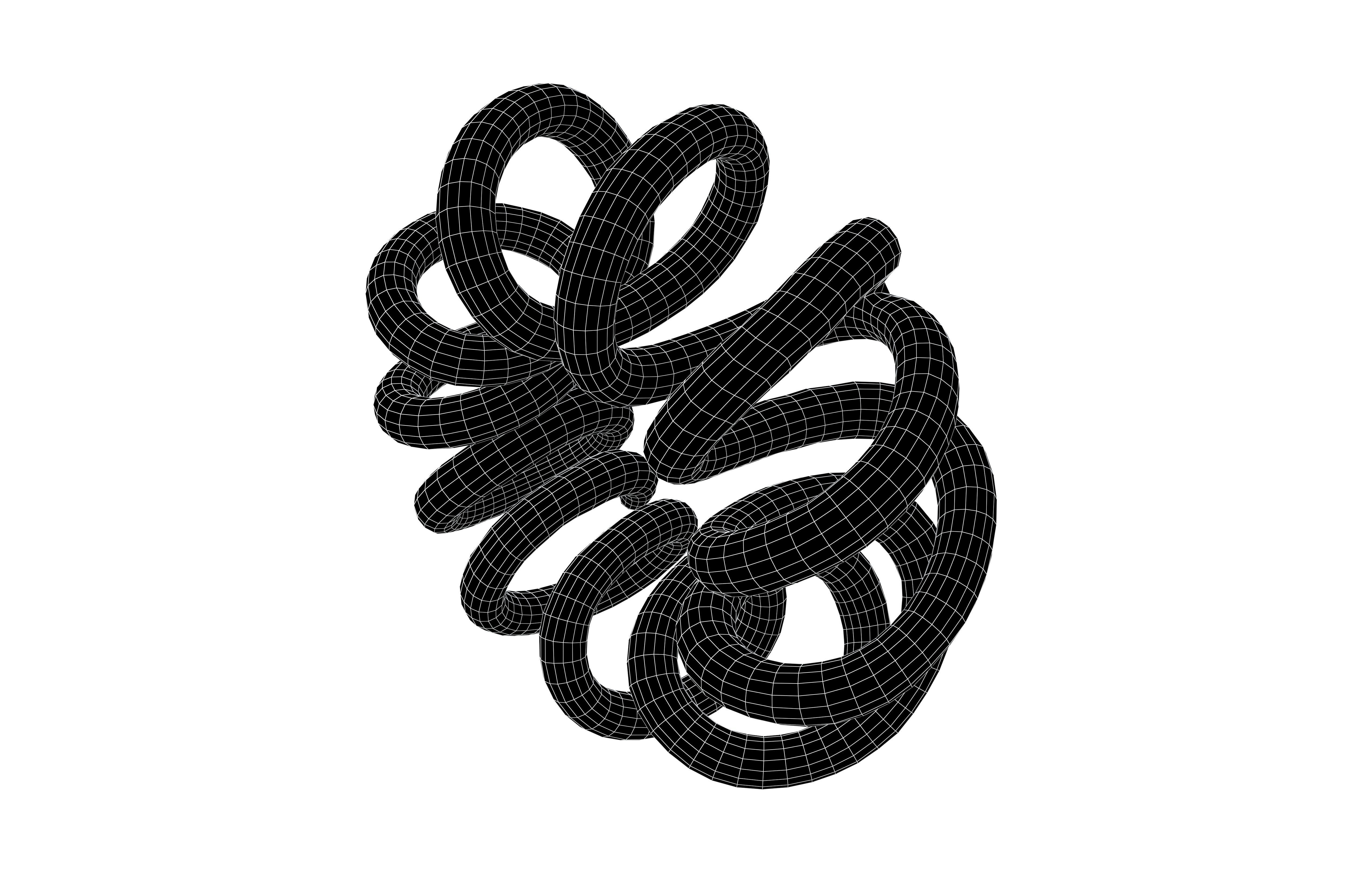 Abstract Coil Shape v1 002 Low-poly 3D model_6
