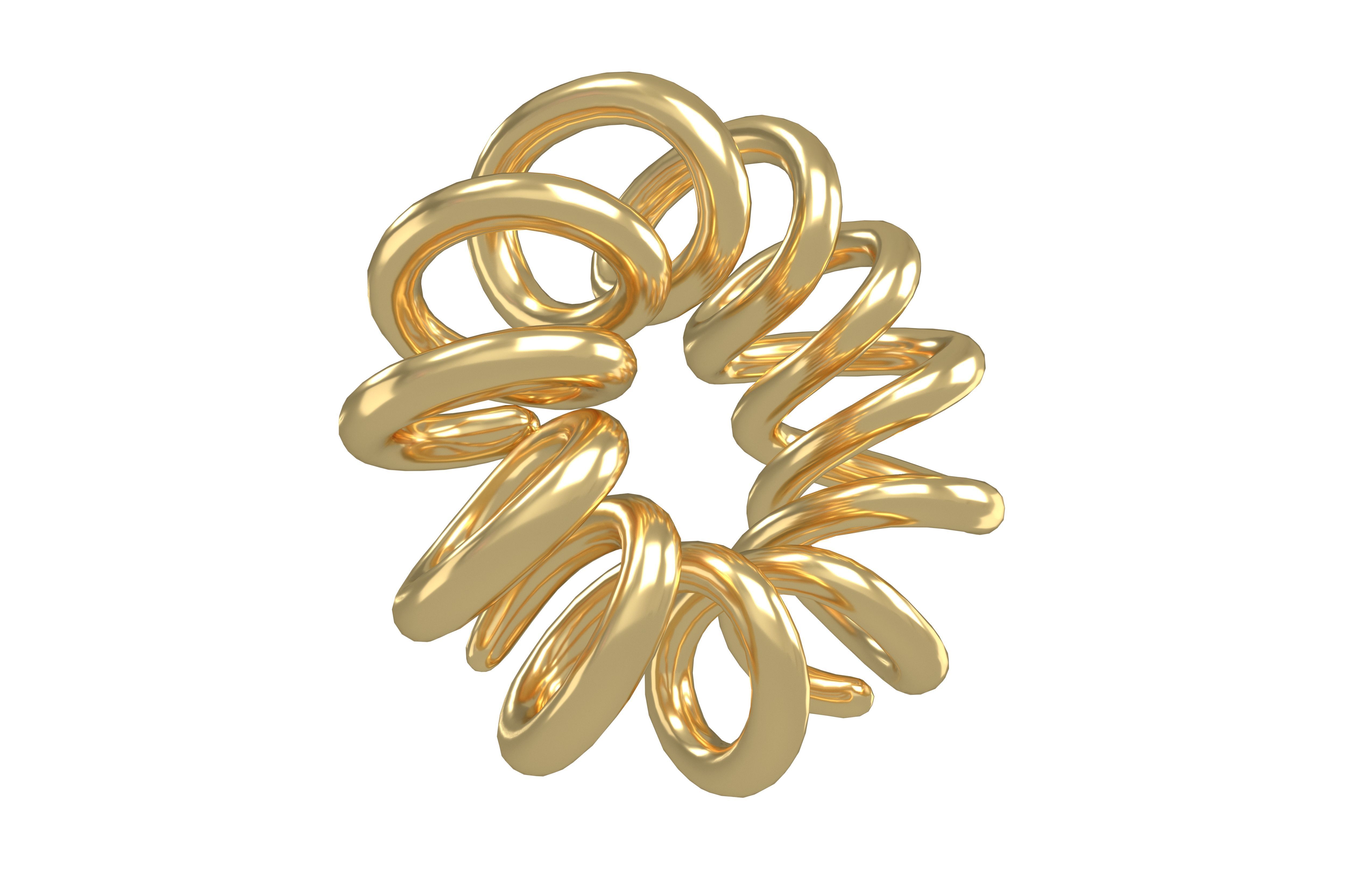 Abstract Coil Shape v1 002 Low-poly 3D model_3