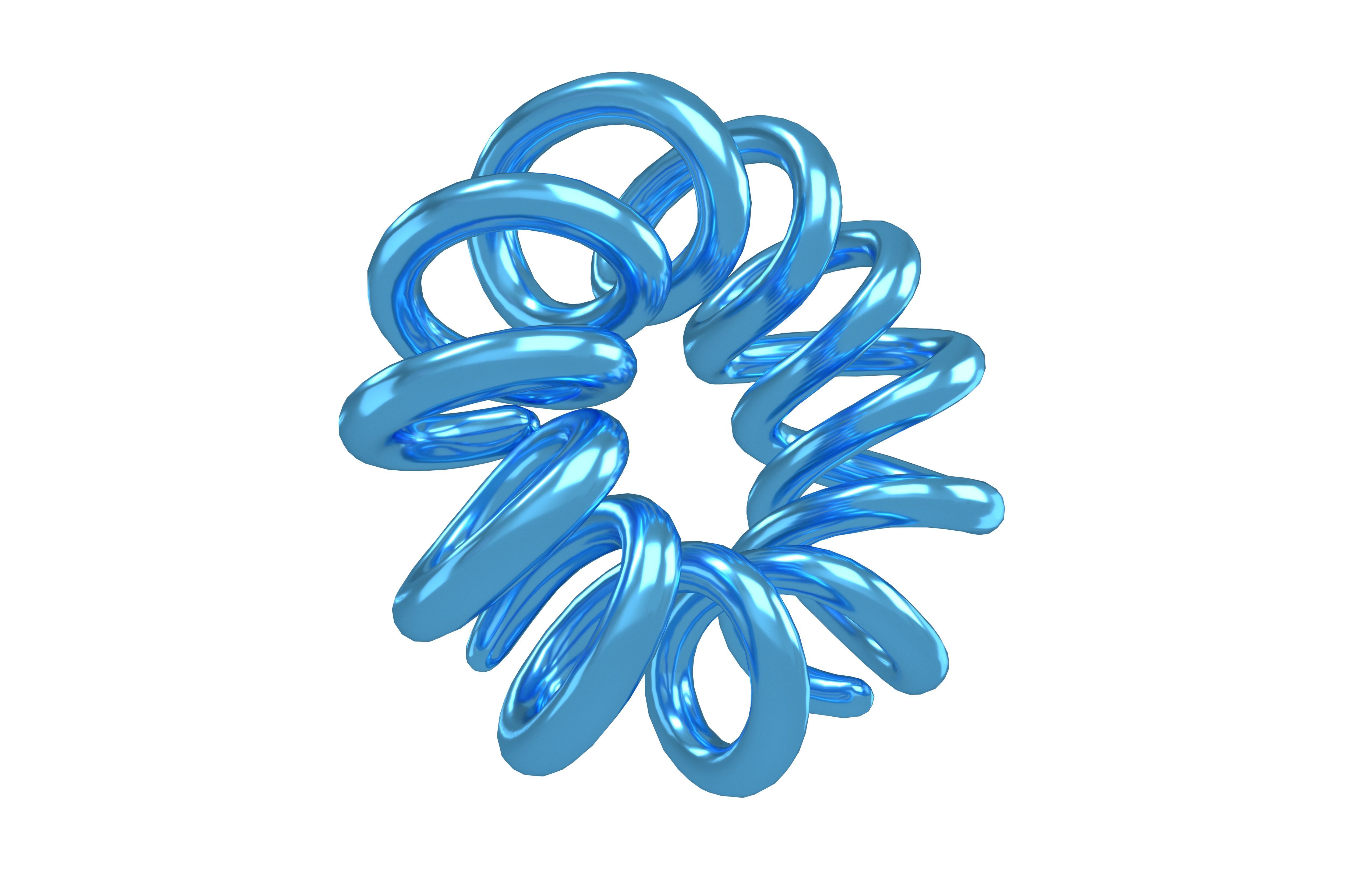 Abstract Coil Shape v1 004 Low-poly 3D model_3