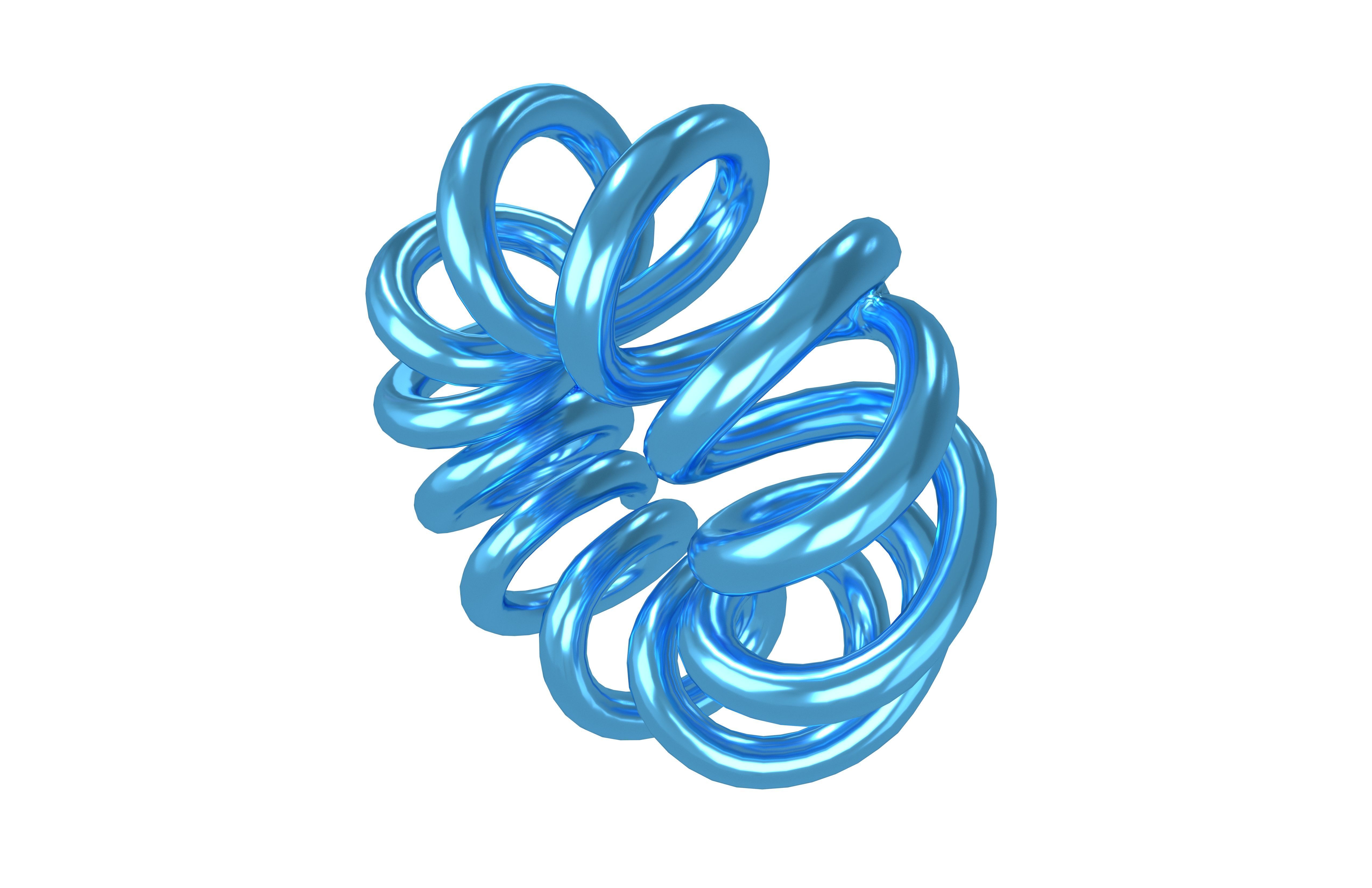 Abstract Coil Shape v1 004 Low-poly 3D model_2
