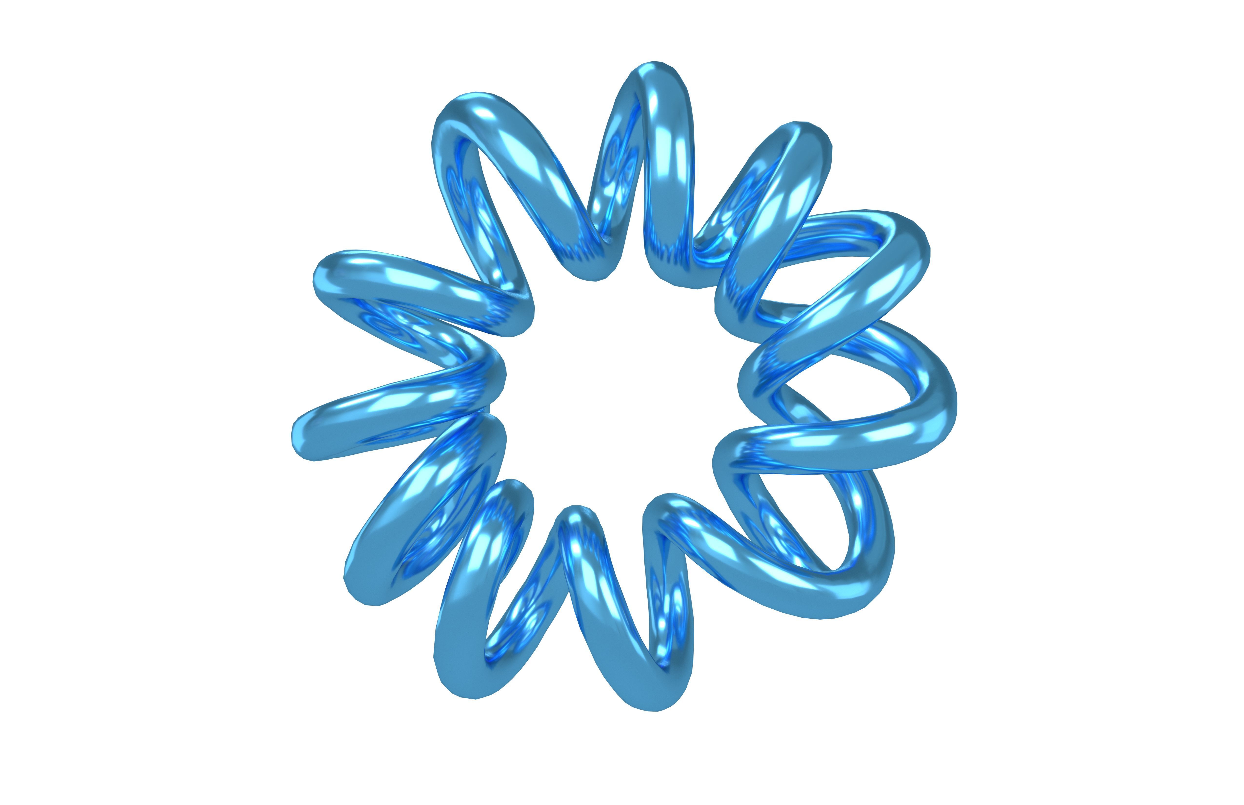 Abstract Coil Shape v1 004 Low-poly 3D model_1