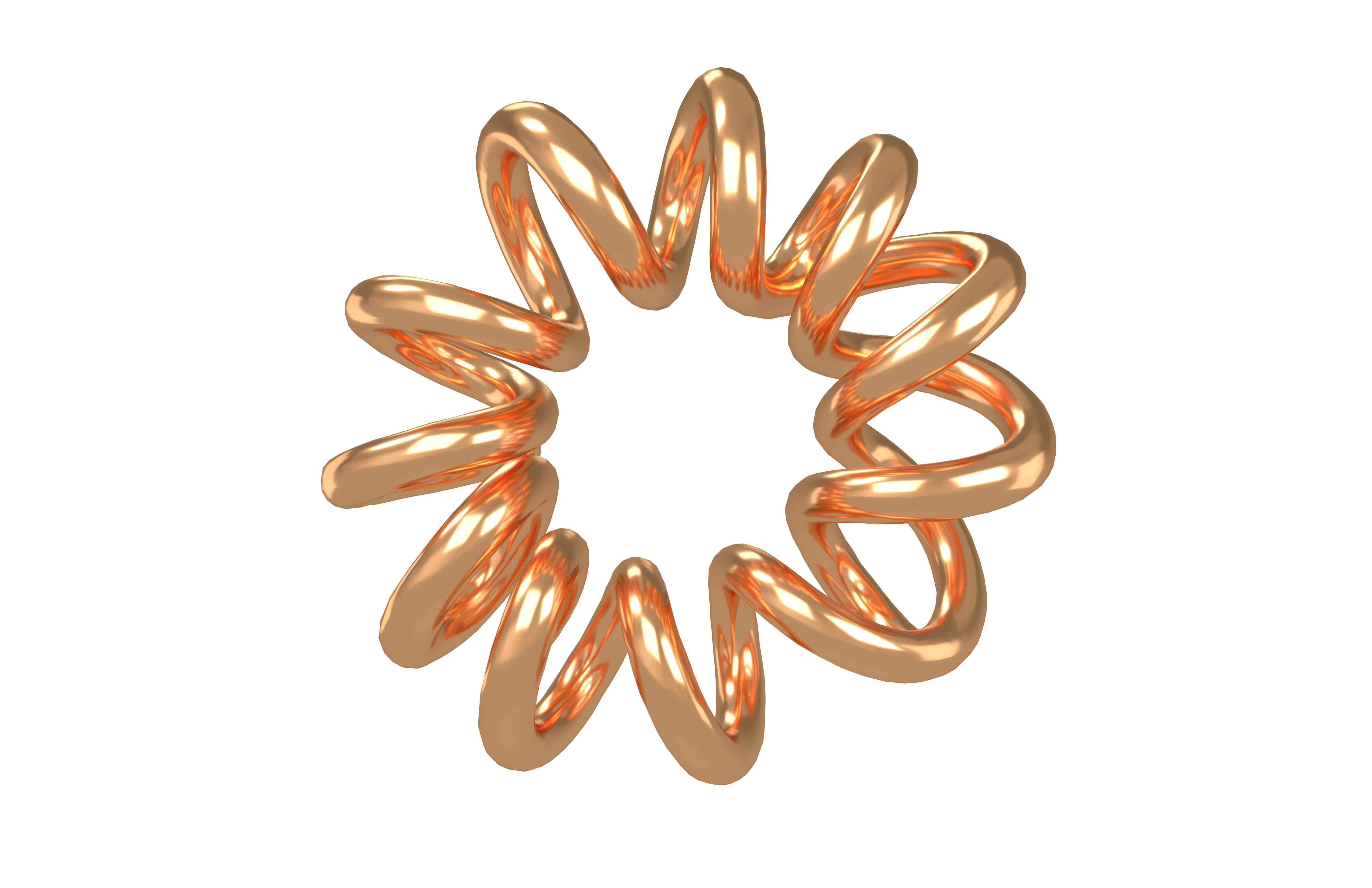Abstract Coil Shape v1 006 Low-poly 3D model_1