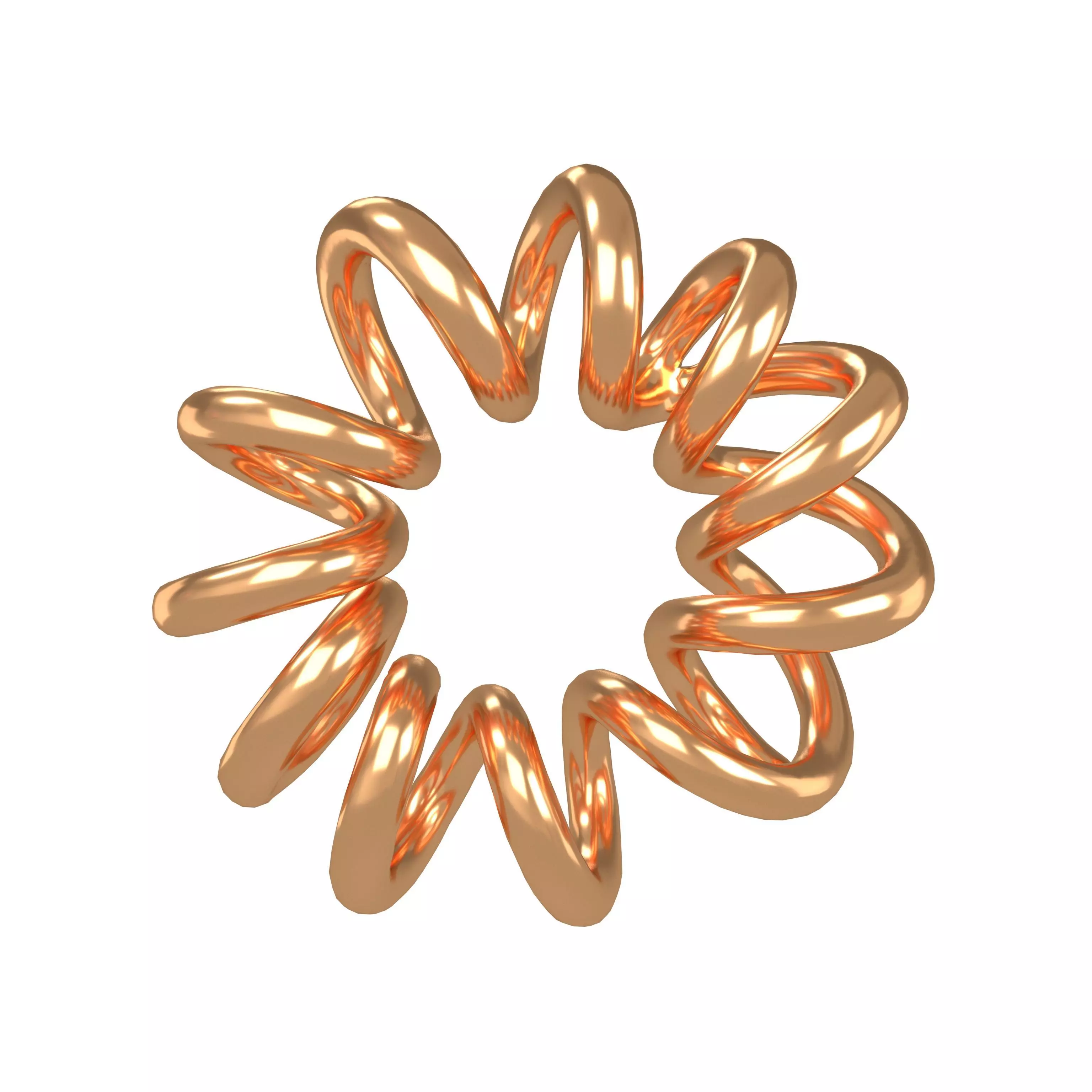 Abstract Coil Shape v1 006 Low-poly 3D model_0