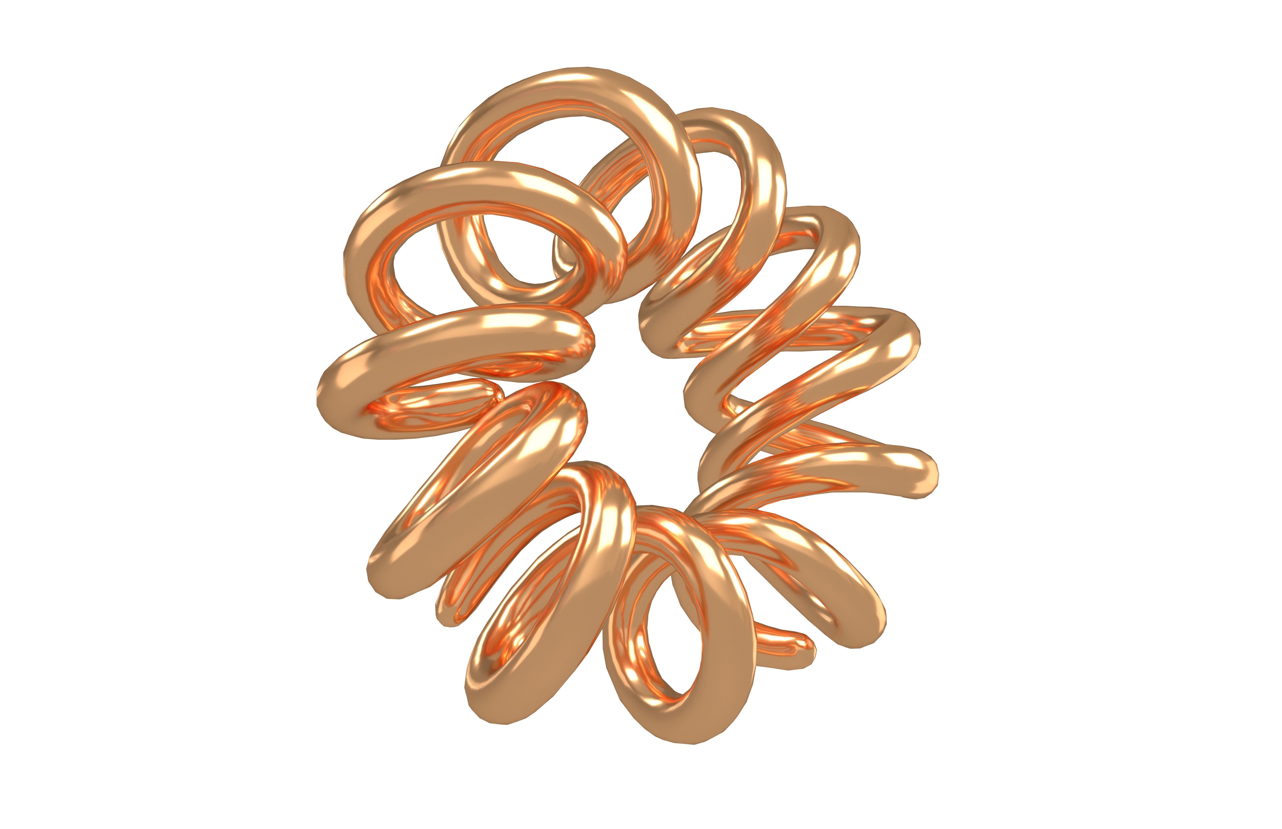 Abstract Coil Shape v1 006 Low-poly 3D model_3