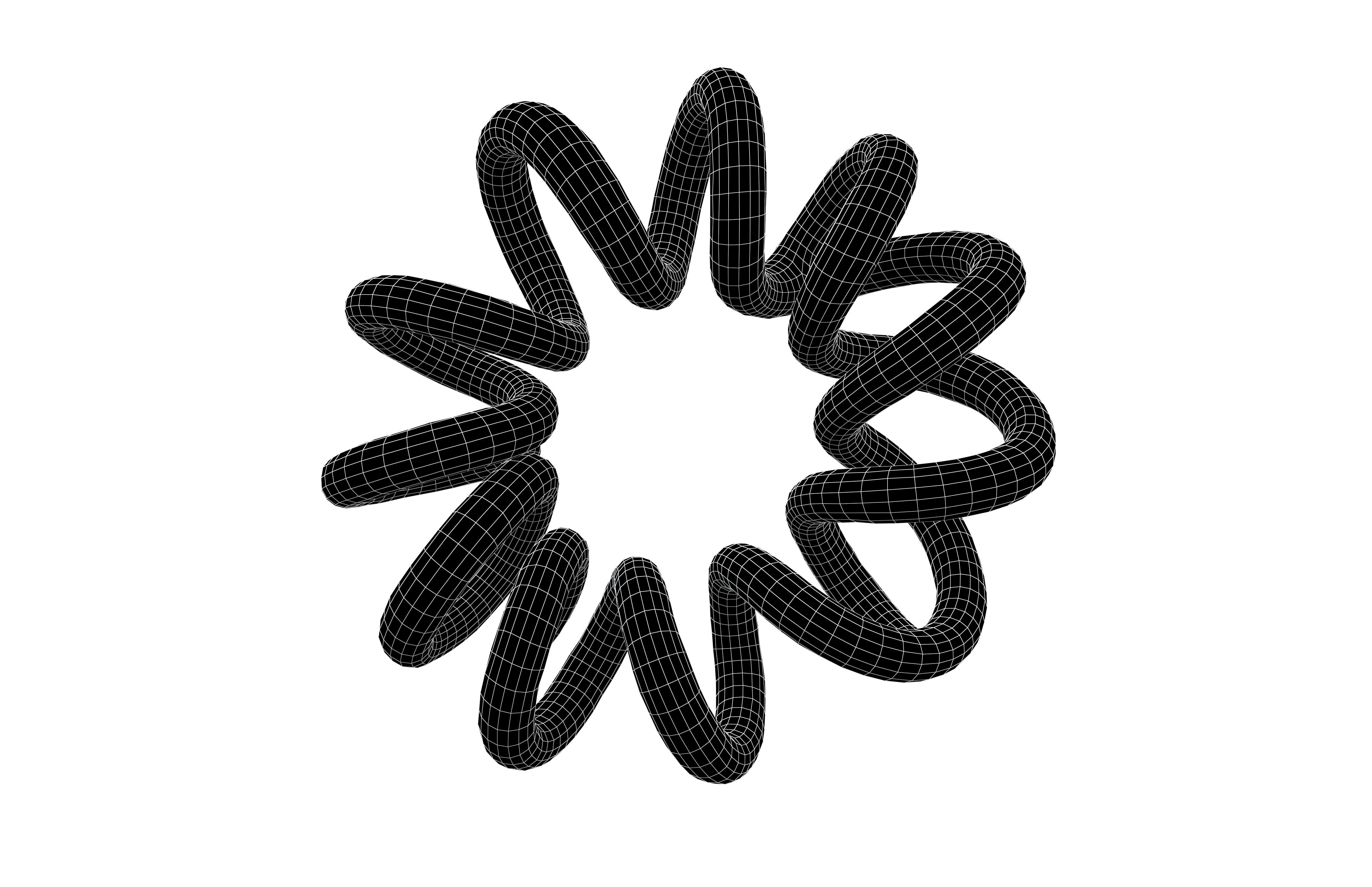 Abstract Coil Shape v1 006 Low-poly 3D model_5