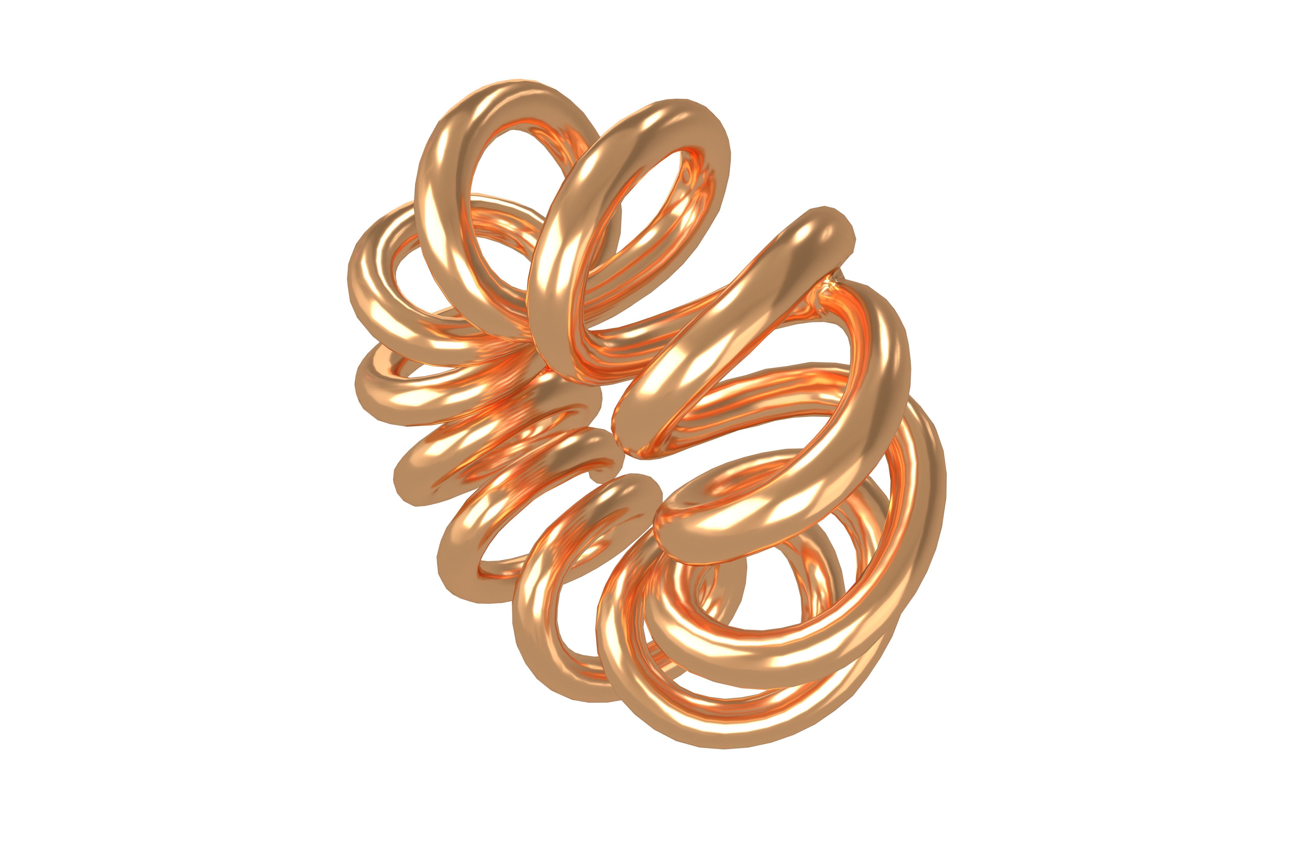 Abstract Coil Shape v1 006 Low-poly 3D model_2