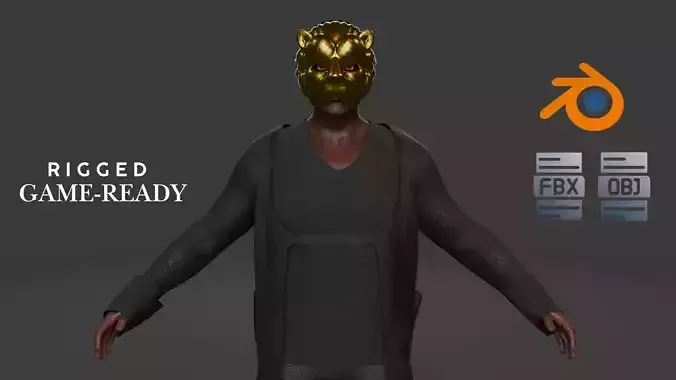 Masked Mafia Boss Character