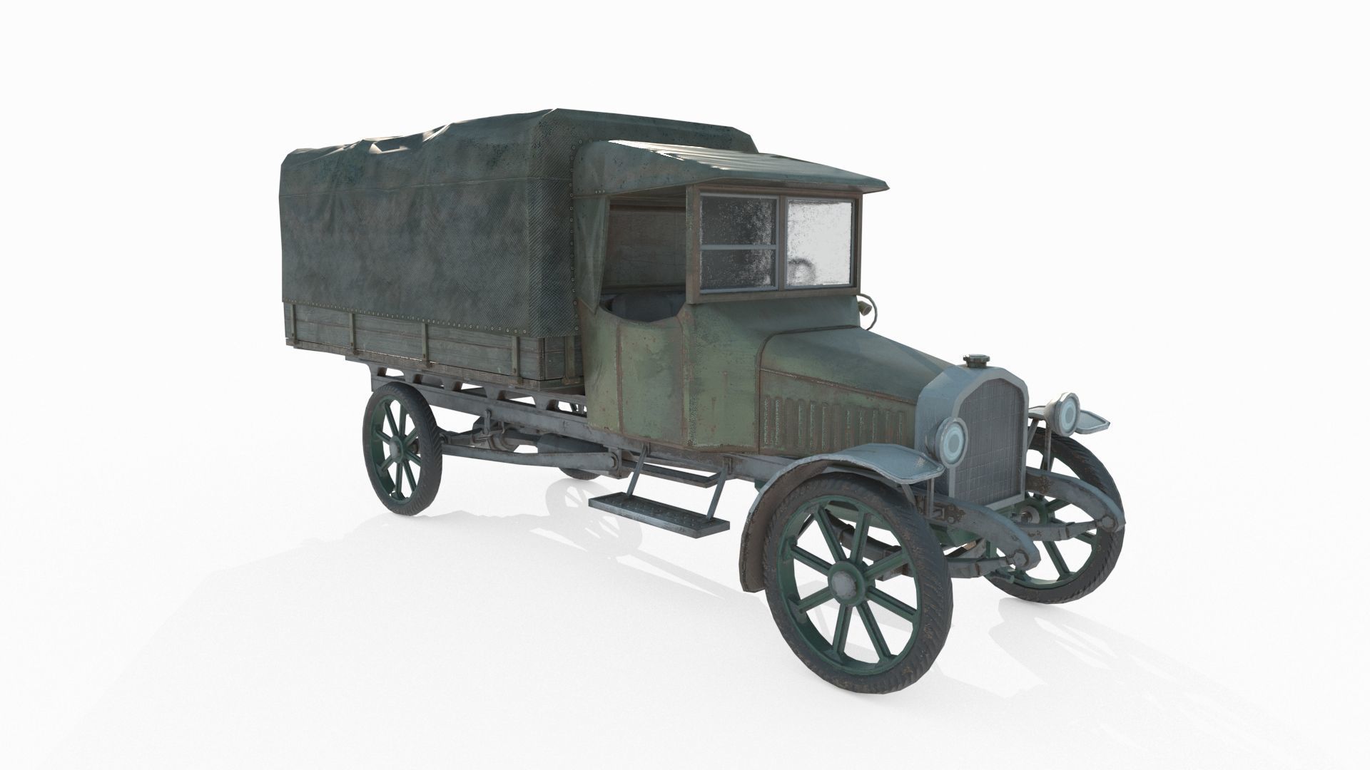 Old water vehicles worn-out transport vessels 3D model_4