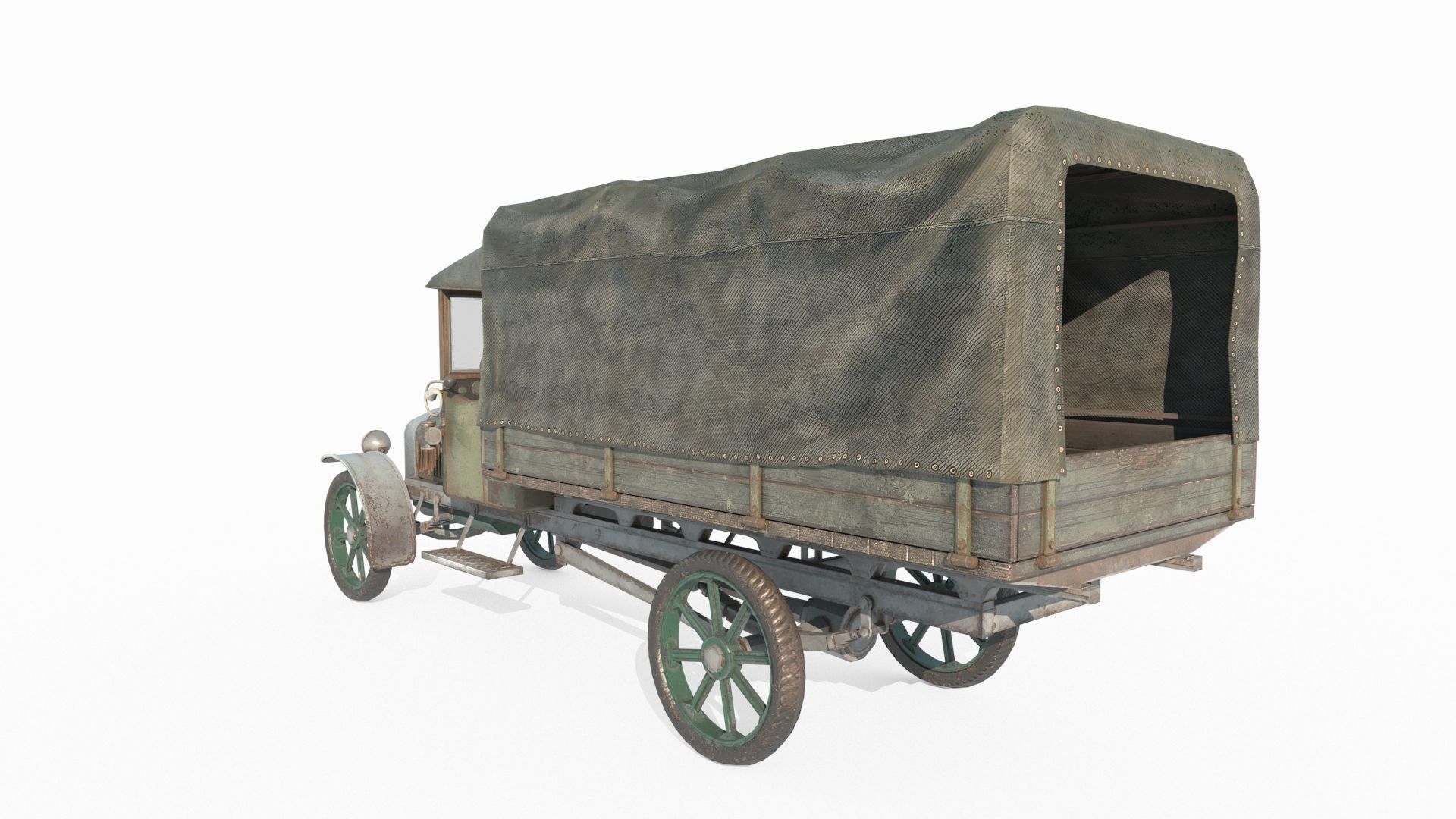 Old water vehicles worn-out transport vessels 3D model_1