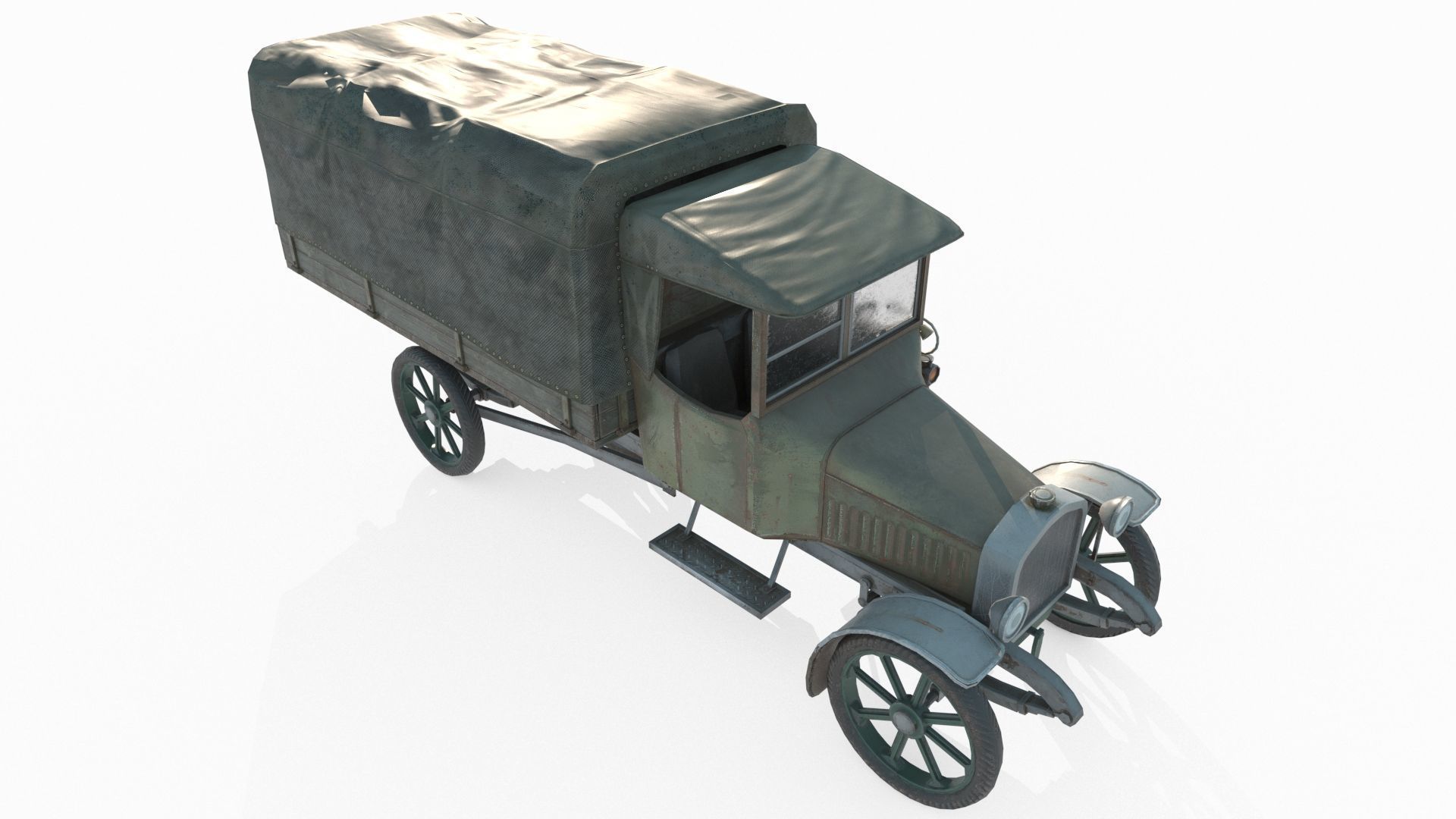 Old water vehicles worn-out transport vessels 3D model_2